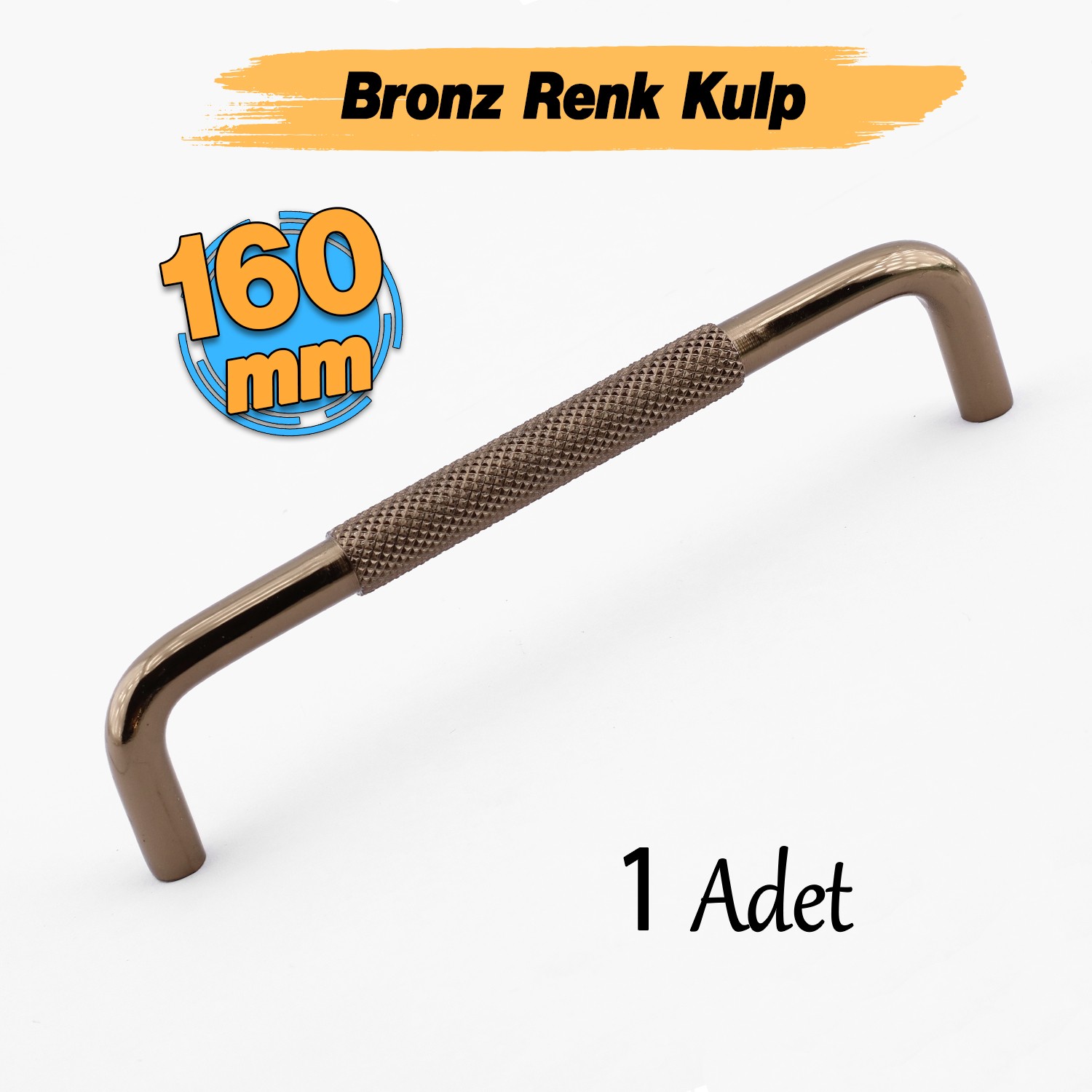 Tırtıklı Bronz Metal Kulp 160 mm 16 cm Mobilya Çekmece Dolap Dolabı Modern Kapak Kulpları