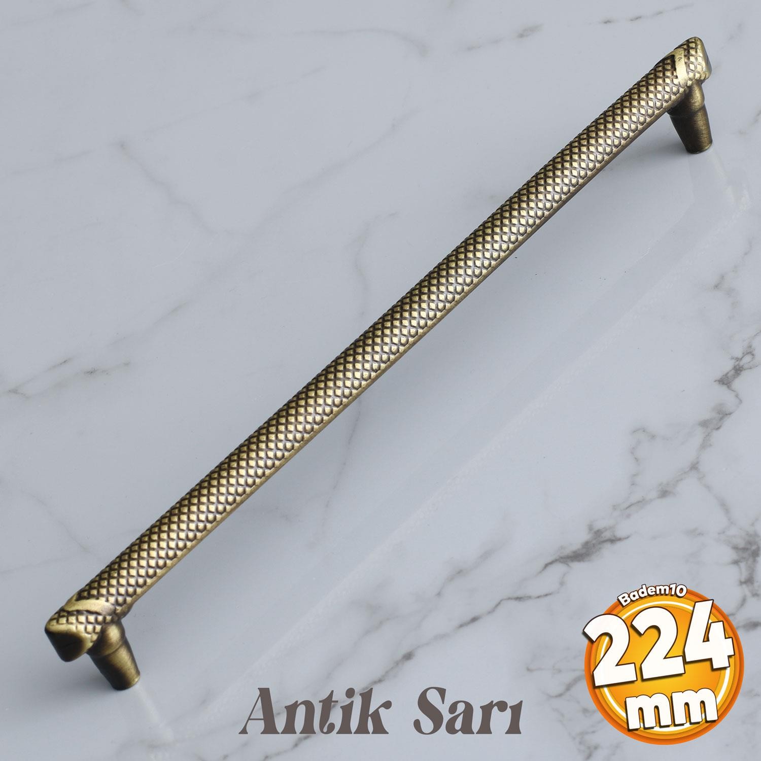 Dekor Eskitme Antik Sarı Metal 224 mm Mobilya Mutfak Çekmece Dolap Dolabı Kulpu Kulbu Kulpları