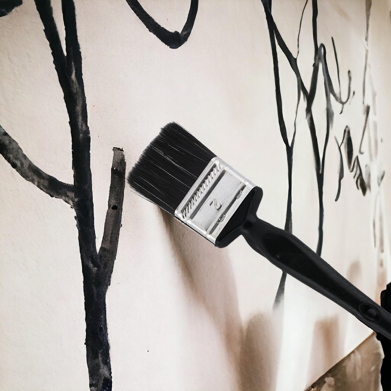 Plastik Saplı Yağlı Boya Fırça No: 2 Resim Ressam Fırçası Hobi Sanat Duvar Metal Ahşap Boyama