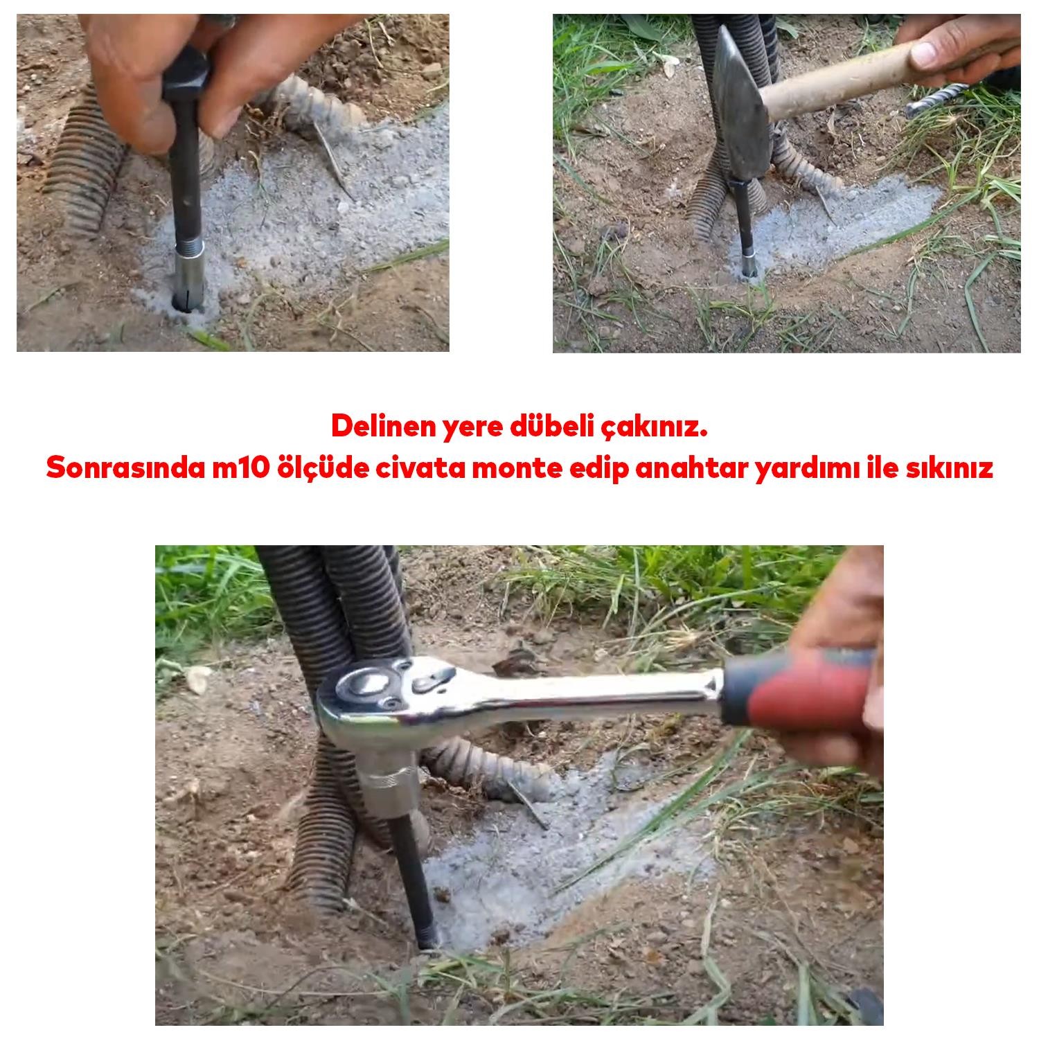 Çakma Çelik Dübel 8 Adet İç Dişli M8x30 mm Raf İskele Montaj Bağlantı Monte Tavan Asma Aparat