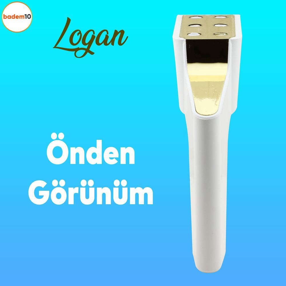 Logan 6'lı Set Mobilya TV Ünitesi Çekyat Koltuk Kanepe Destek Ayağı 16 cm Beyaz Altın Ayak M8 Civata