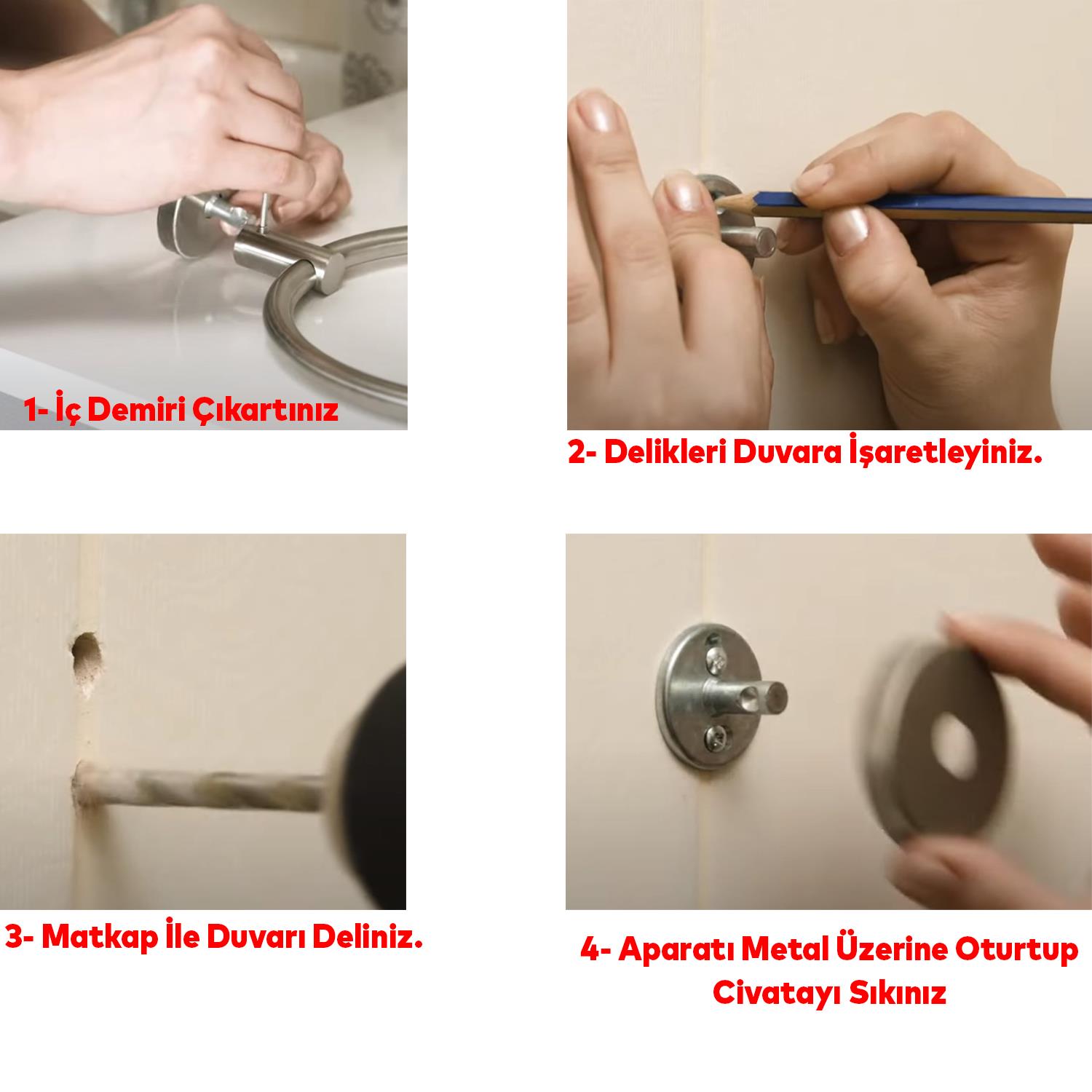 Siyah İkili Askılık 3’lü Set Vidalı Paslanmaz Metal Duvar Askısı Banyo ve Mutfak İçin Modern Tasarım