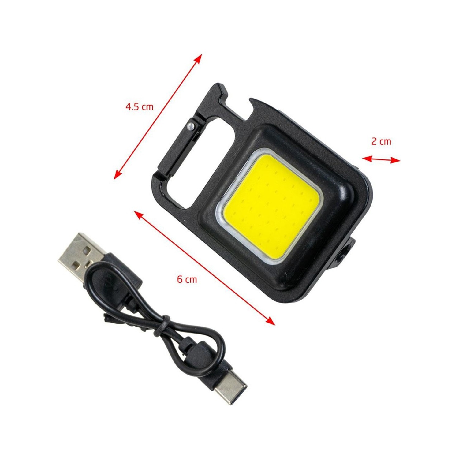 Mıknatıslı Mini Led El Feneri Anahtarlık Tipi Taşınabilir Kamp Lambası Şişe Açacağı 350 Lümen 2 Watt