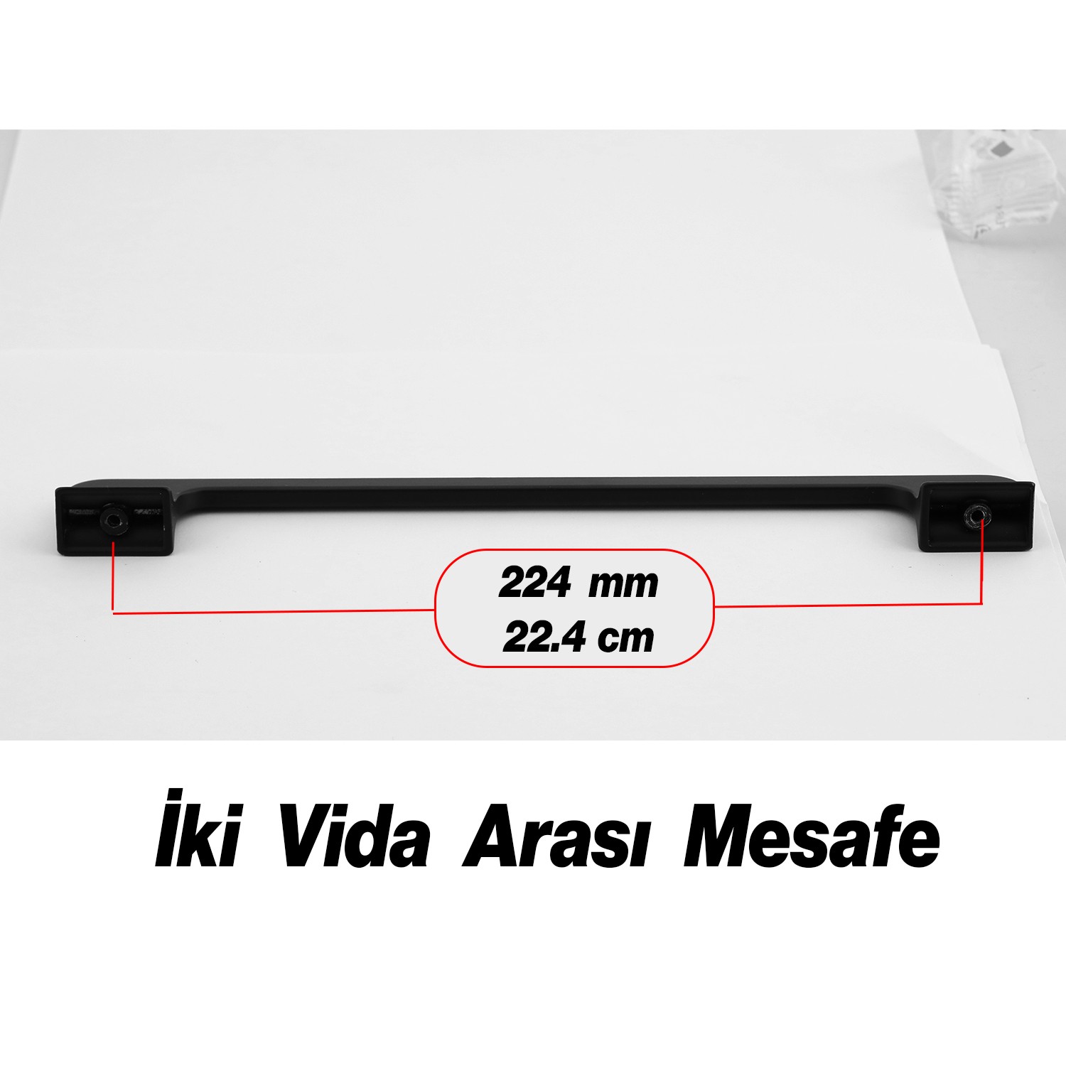 Afyon (224 mm - 22.4 cm) Siyah Gold Metal Mobilya Mutfak Çekmece Dolap Dolabı Kulbu Kulpu Kulpları