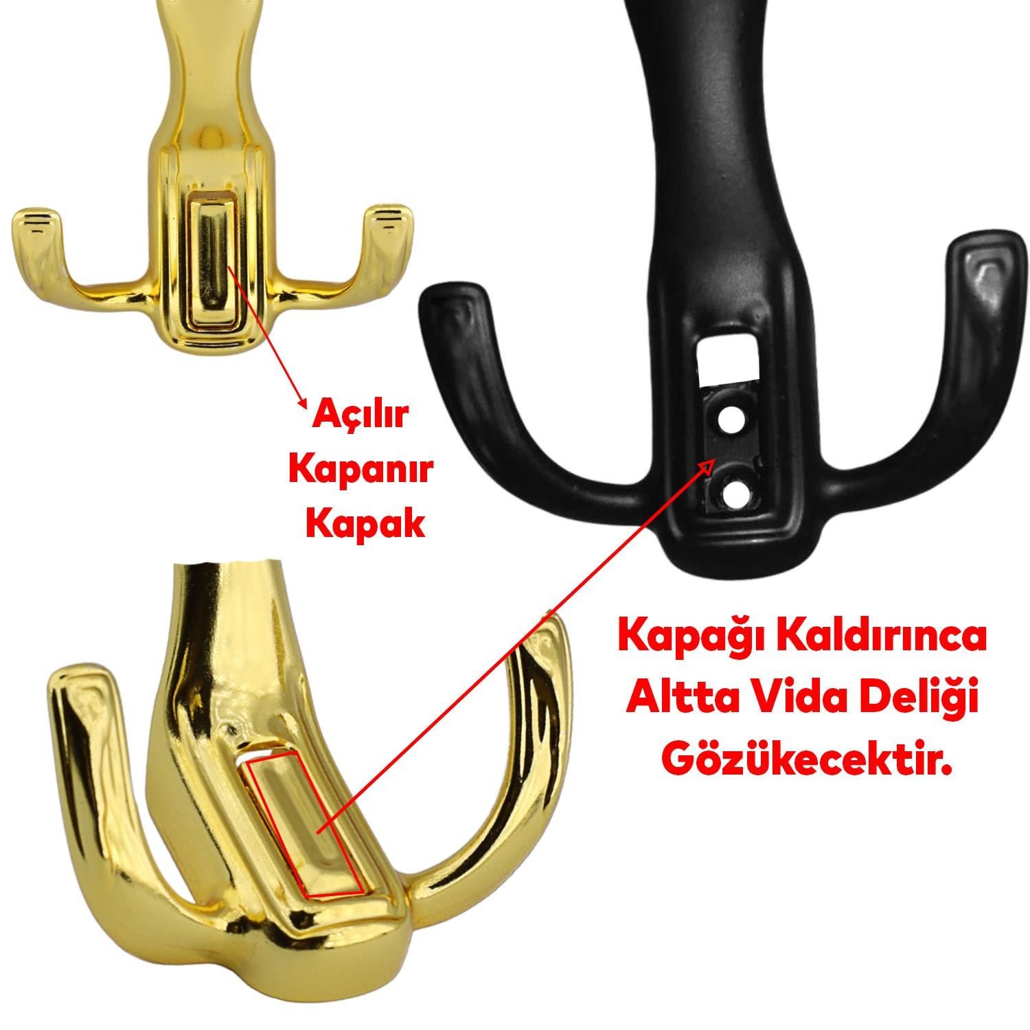 Metal Portmanto Vestiyer Duvar Dolap Elbise Askısı Mat Gold Mobilya Kapı Askılığı Aparatı Askı