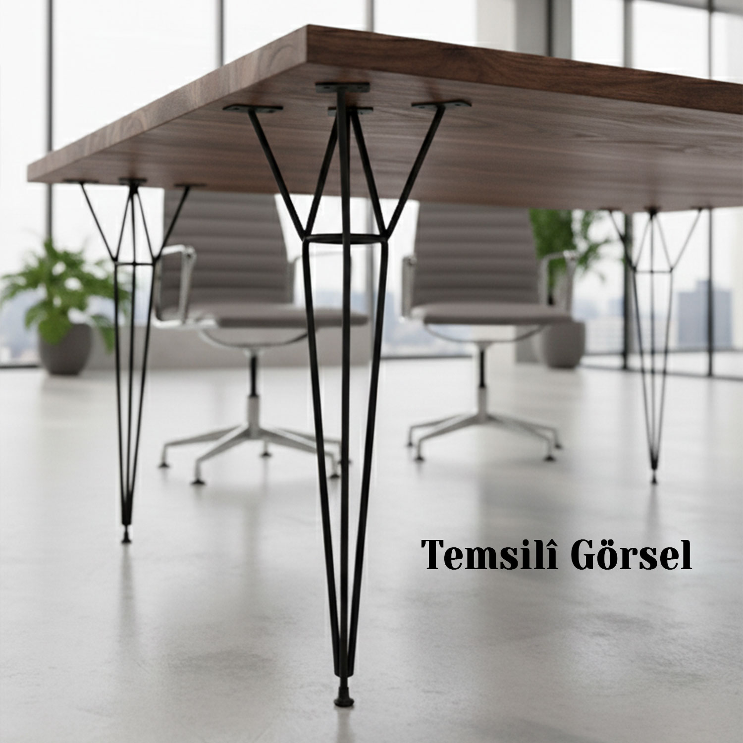 Rüzgar Siyah Metal Sehpa Masa Ayağı 41 cm Dayanıklı Mobilya Orta Zigon Destek Yükseltici Ayak Modeli