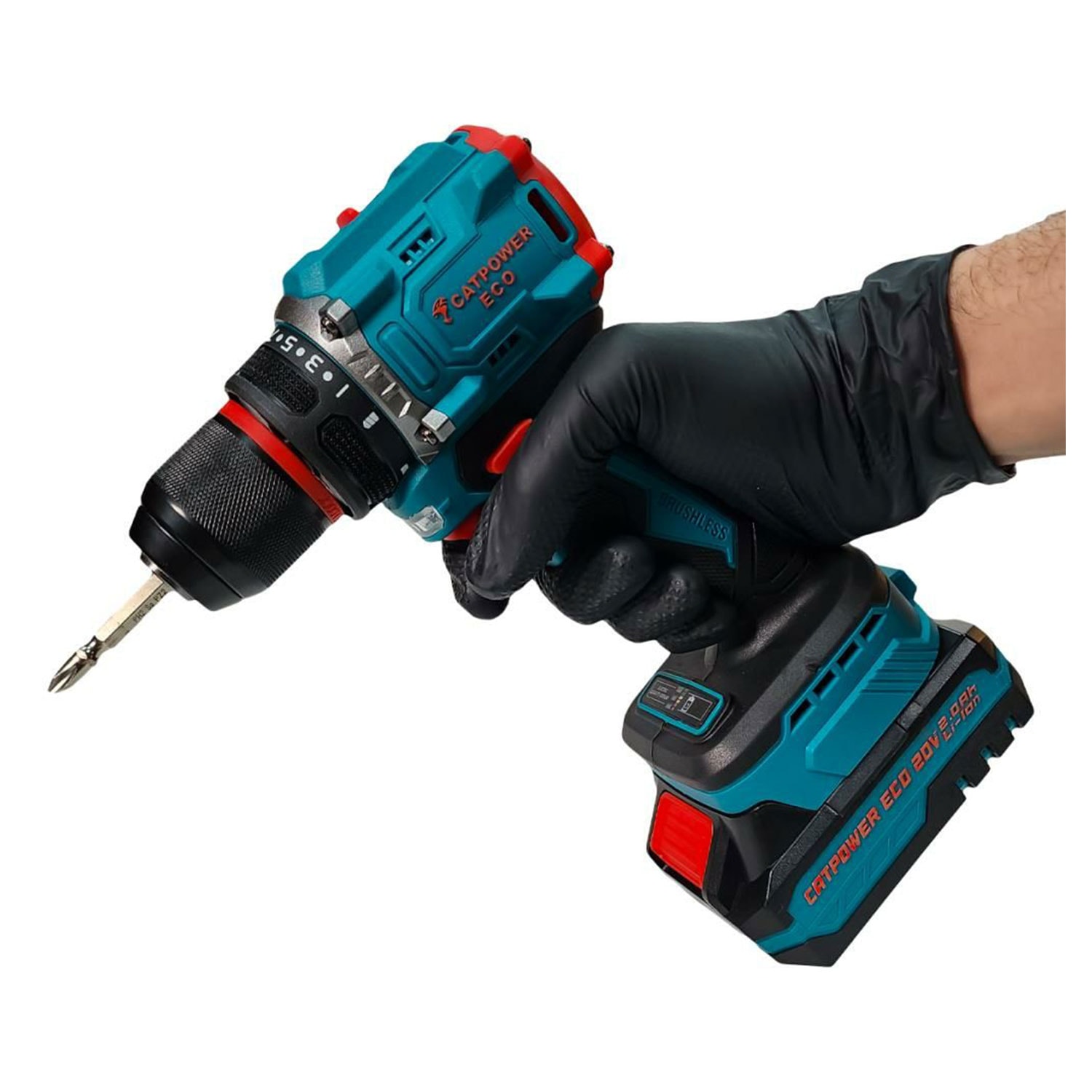 Catpower E1010 Çift Akü Çantalı Kömürsüz Li-ion 20V 2.0Ah Profesyonel Matkap Güçlü Vidalama Seti