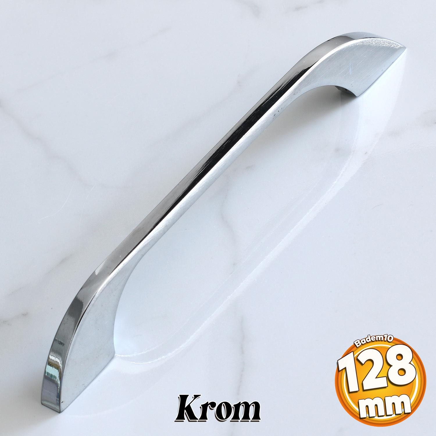 Ezgi Metal Krom Kulp 128 mm 12.8 cm Mobilya Çekmece Mutfak Dolabı Dolap Kulpları Kapak Kulpu Kulbu