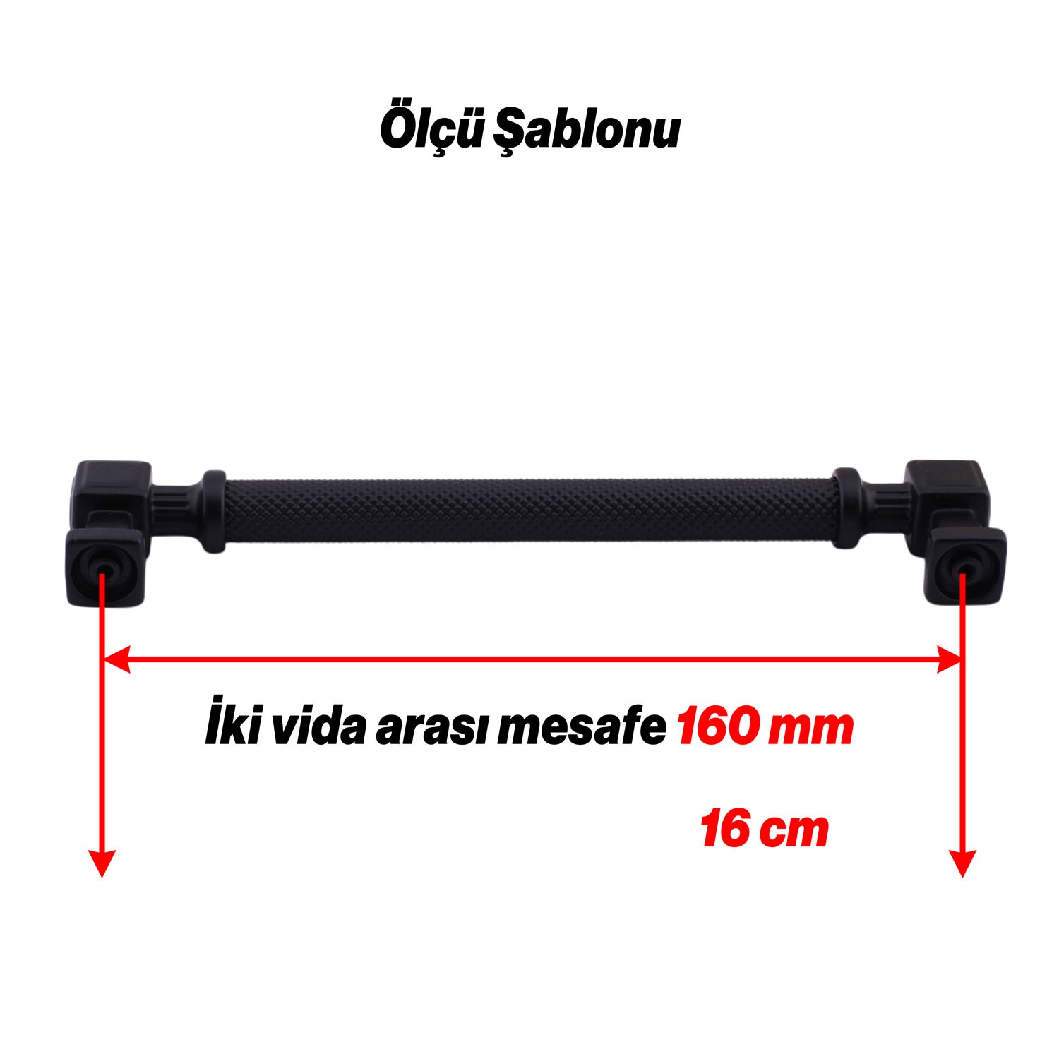 Grip Desenli Mat Siyah Metal Kulp 160 mm Mobilya Çekmece Mutfak Dolabı Dolap Modern Kapak Kulpları