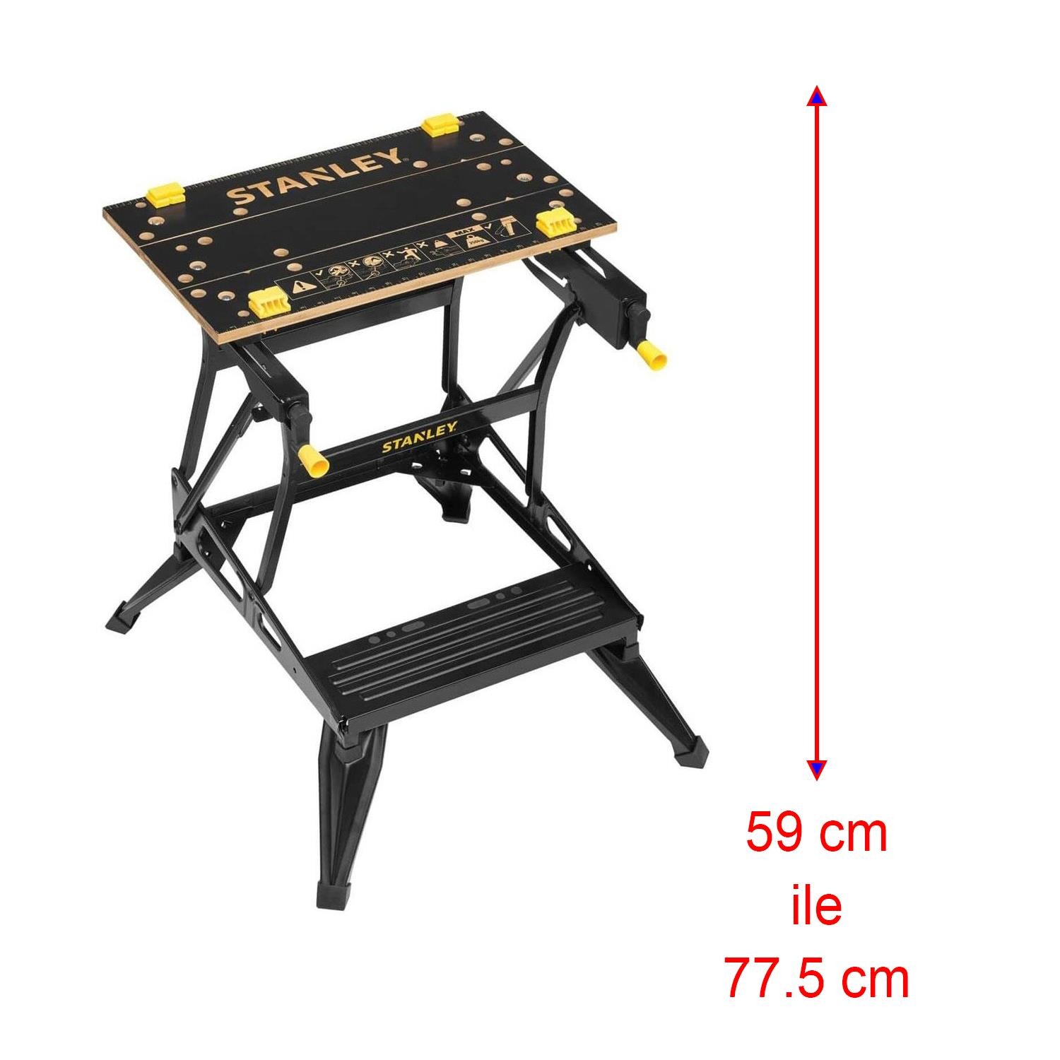 Stanley İkisi Bir Arada Katlanır Mengene Ayaklı Masa Katlanabilir Çalışma Tezgahı 250 Kg 1 Takım