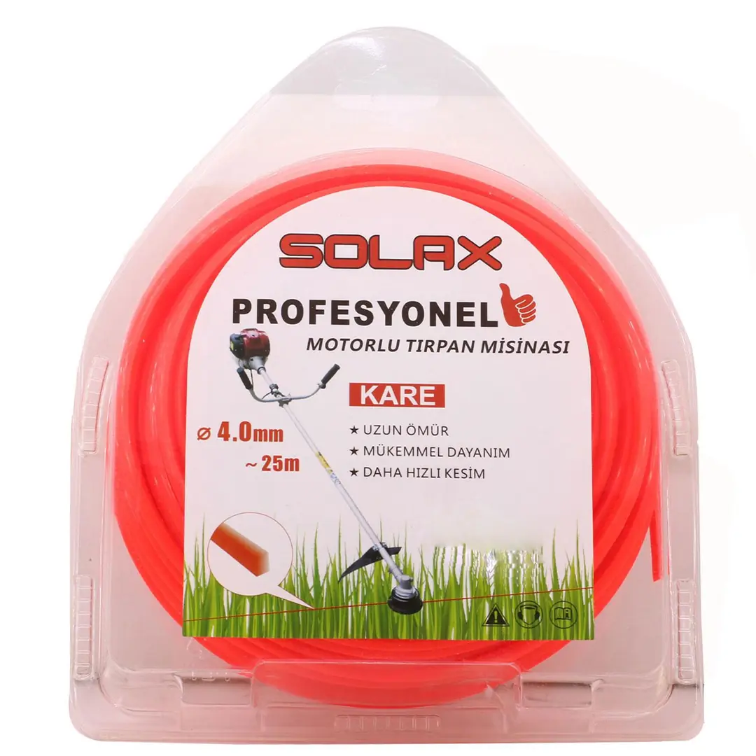 Solax Tırpan Misina Kare Dört köşe 4 mm x 25 Metre Misinası- Badem10