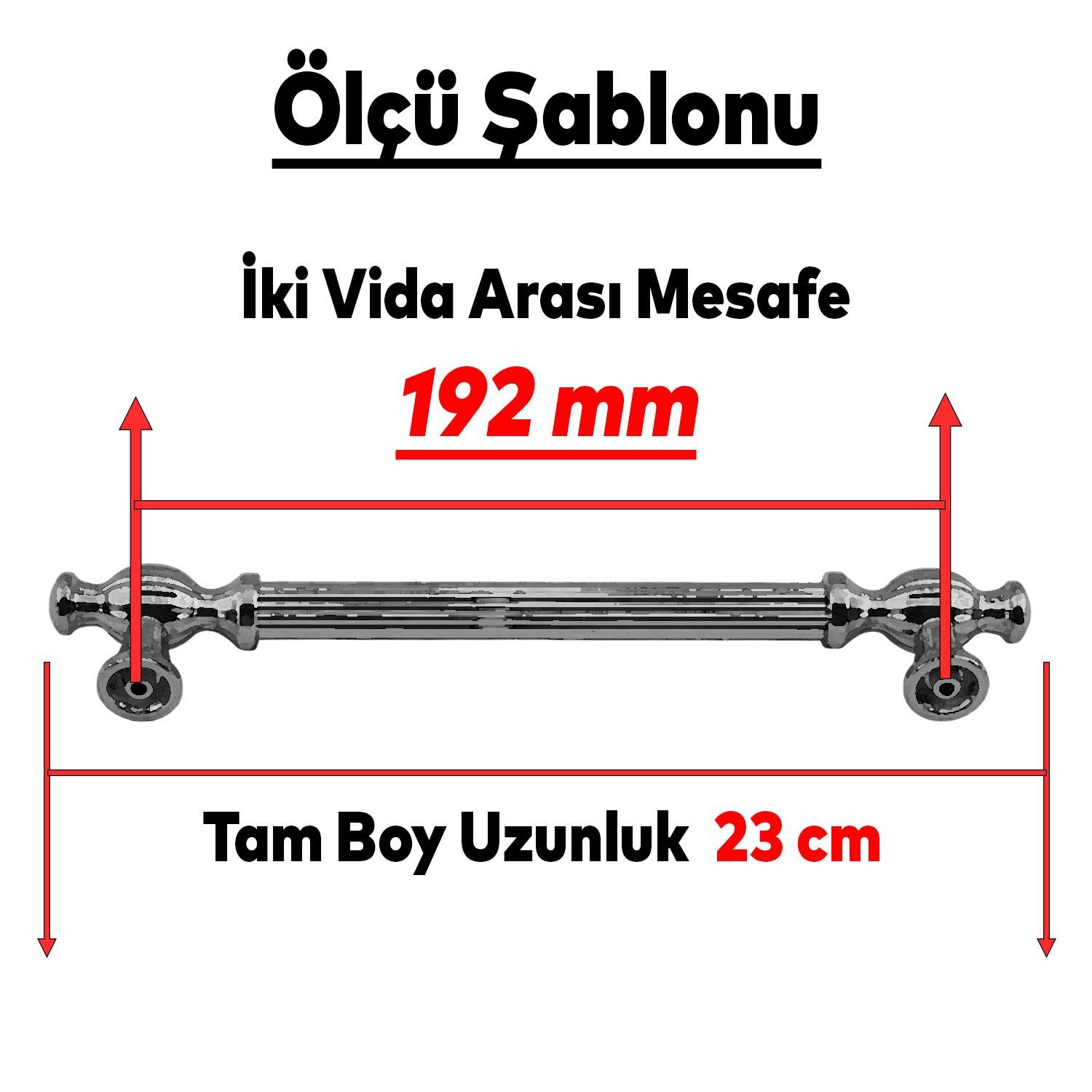 Kesir Mobilya Mutfak Dolabı Çekmece Dolap Kapak Kulpu Kulbu Bronz 192 mm Metal Kulp