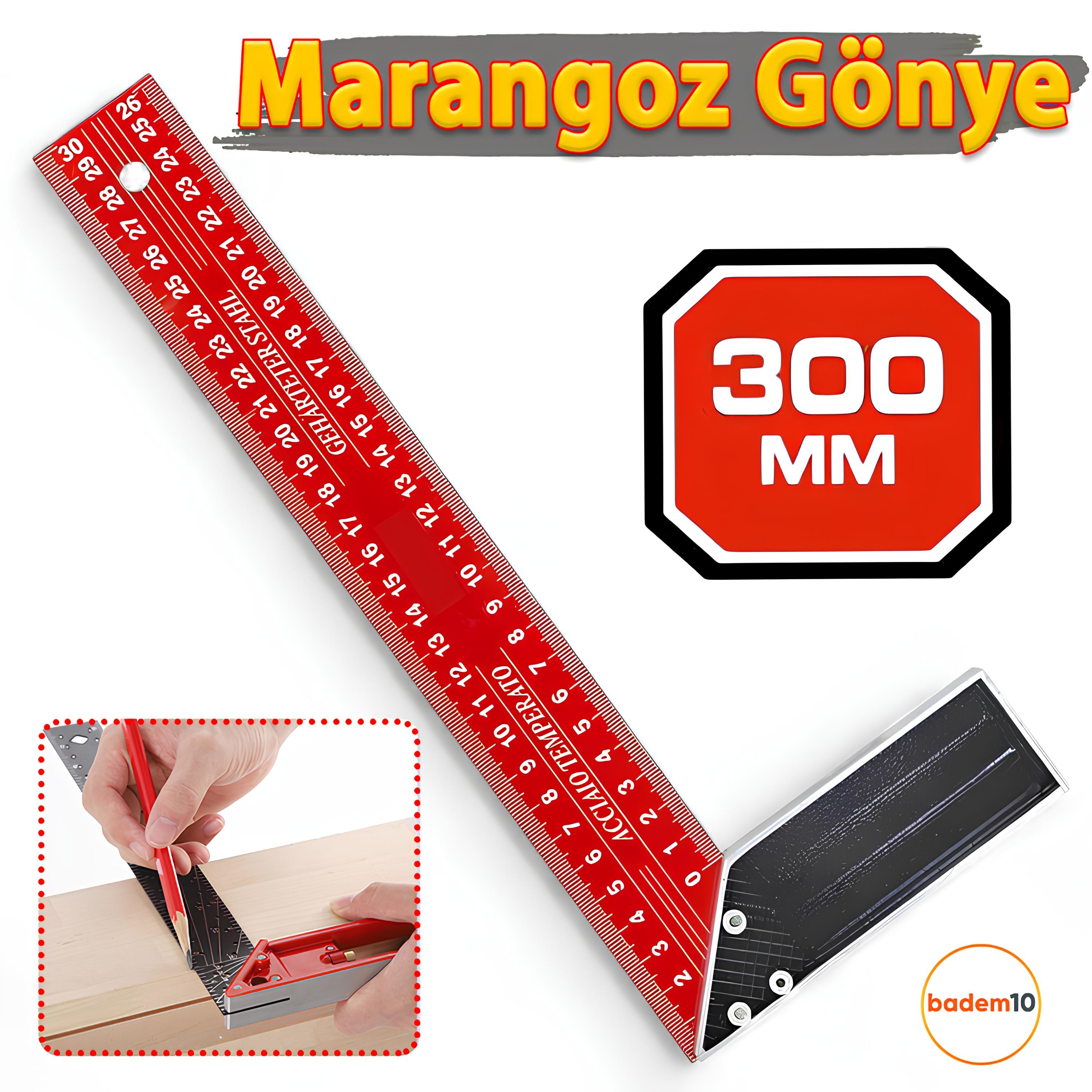 300 mm 30 cm Alüminyum Marangoz Gönye Metal Gövde Açılı Ölçüm Cetveli Ahşap İnşaat Hassas Gönye