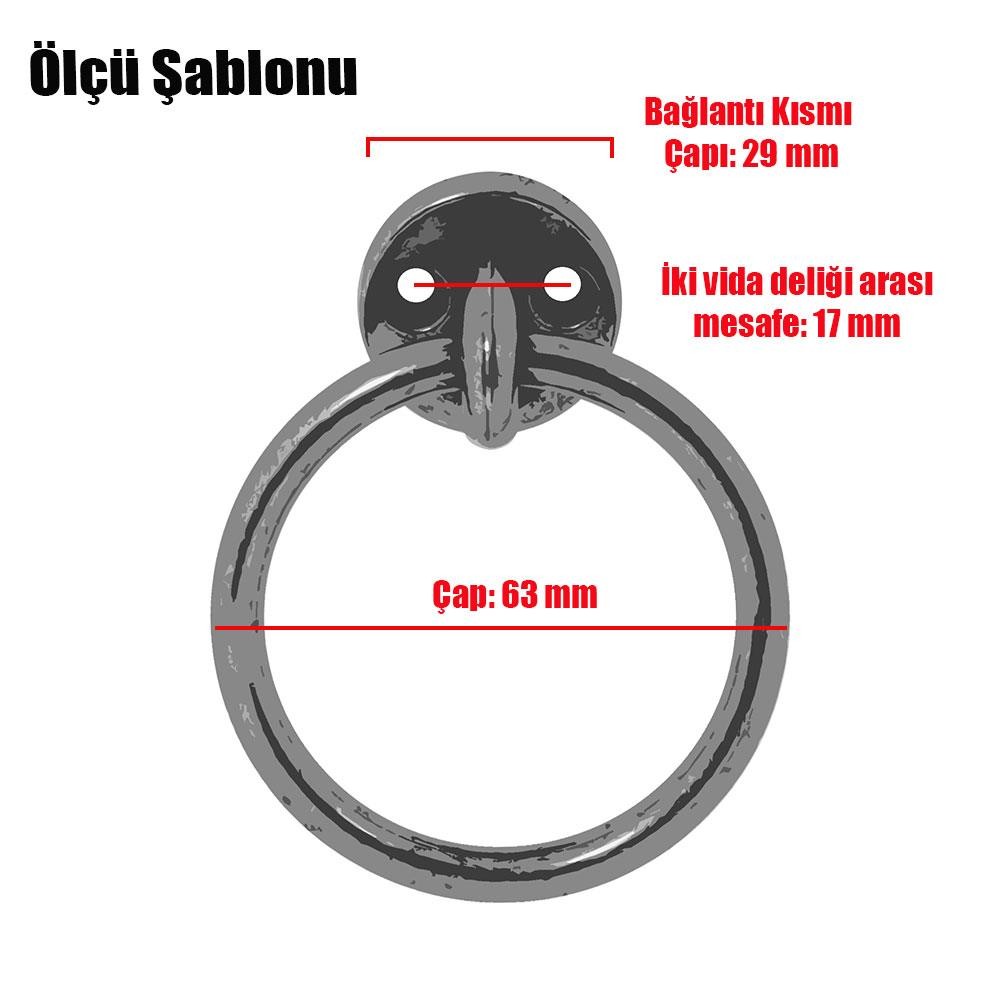 Sarkaç Dolap Dolabı Çekmece Kulpu Kulpları Kulbu Mat Siyah Metal Halka Kulp (4 ADET) Mobilya Mutfak