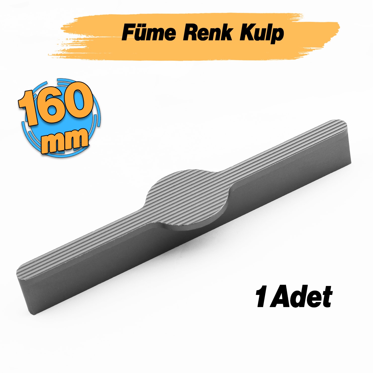 Saral Çizgili Füme Renk Metal Kulp 160 mm 16 cm Mobilya Çekmece Mutfak Dolabı Dolap Kapak Kulpları