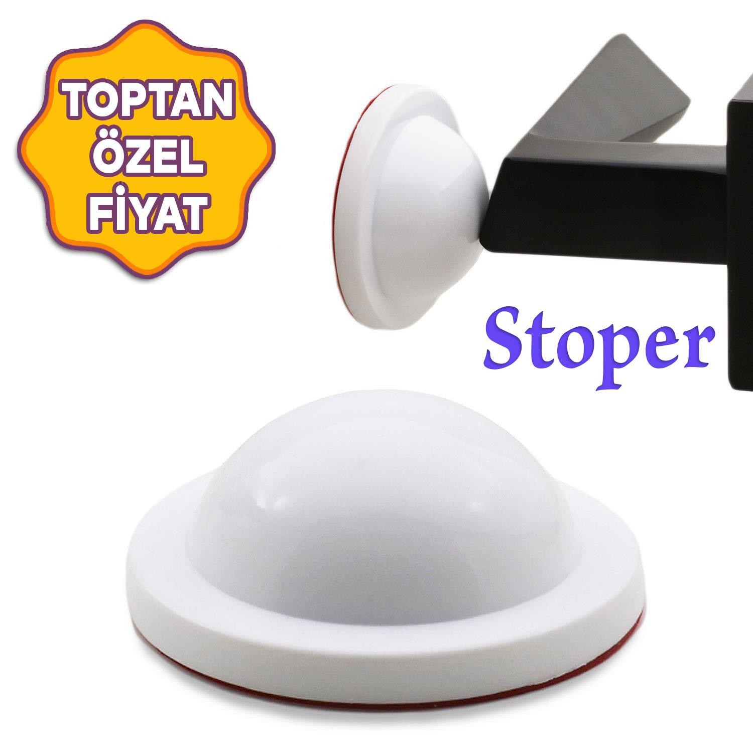 Silikon Yapışkanlı Kapı Stoperi Tamponu Beyaz Kapı Kolu Durdurucu Tutucu Tutacağı Stopu Toptan Satış