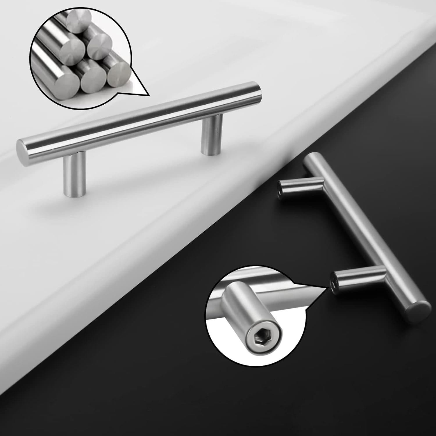 Alteta 128 mm İnox Metal 10 Adet Mobilya Mutfak Çekmece Dolap Dolabı Kapak Kulbu Kulpu Kulpları