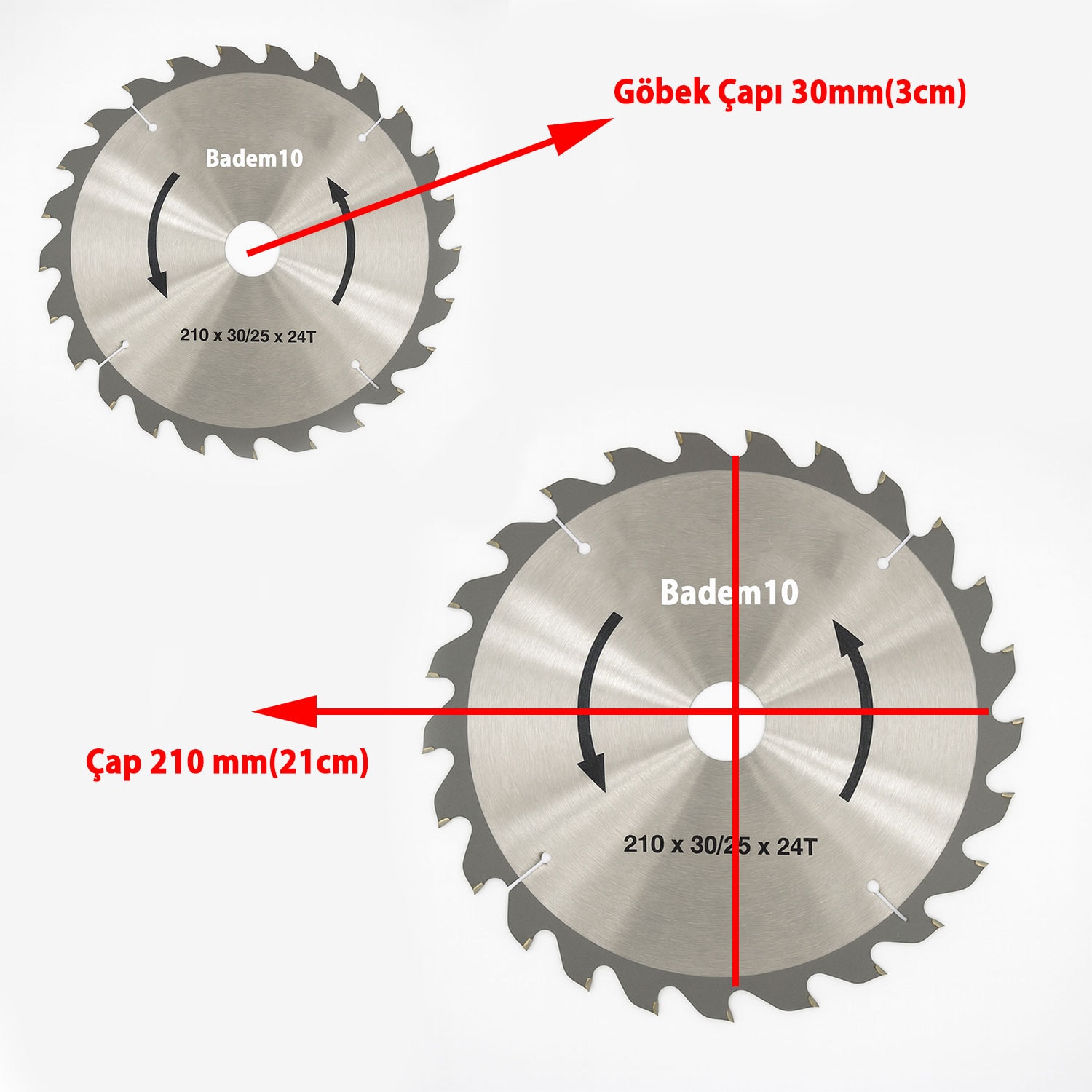 Sunta MDF Kesme 24 Diş 210x30x25 mm Profesyonel Ahşap Kesim Uyumlu Dairesel Testere Bıçağı Modeli