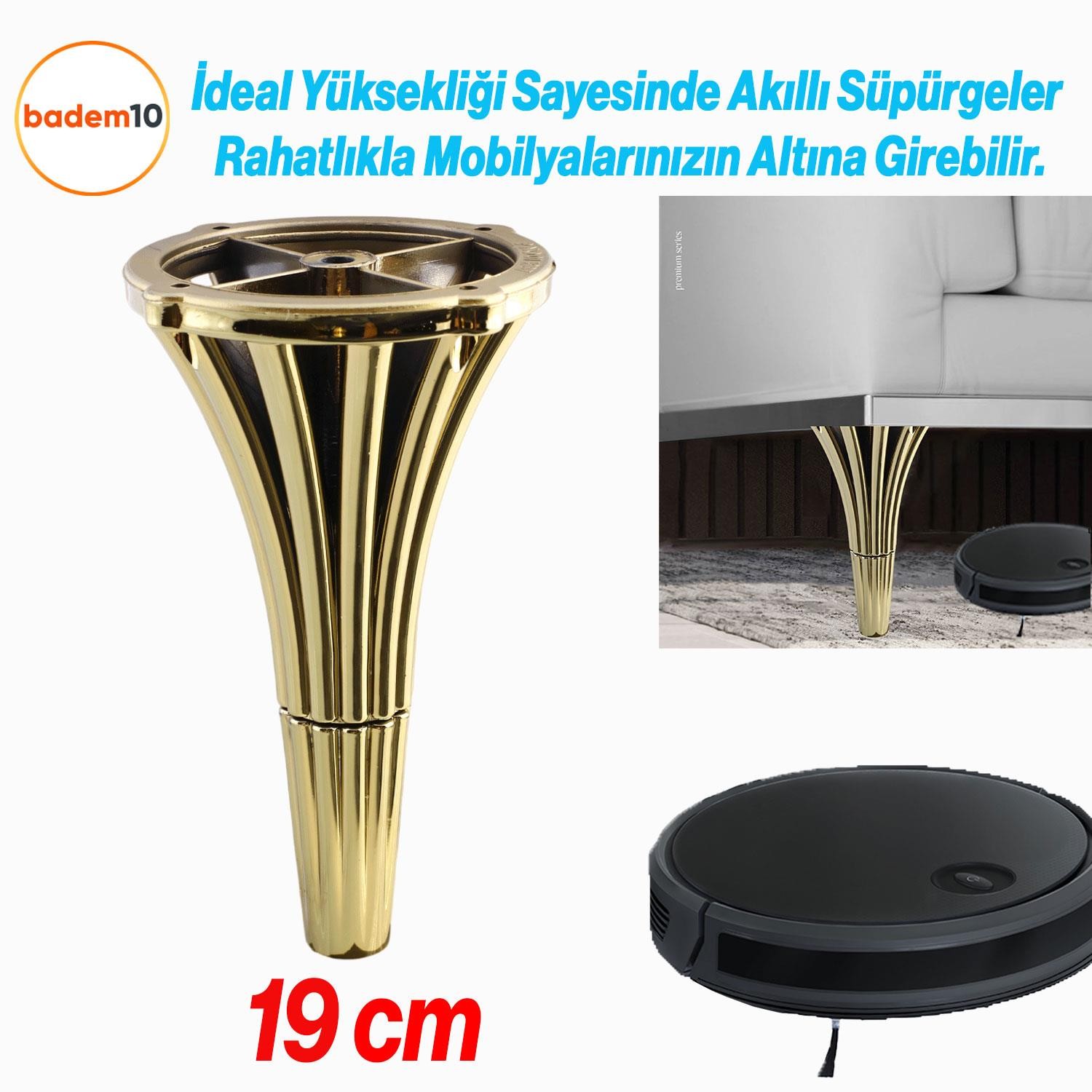 İstanbul 19 cm Gold Altın Konsol Mobilya Kanepe Koltuk Tv Ünitesi Baza Ayağı Orta Sehpası Ayakları