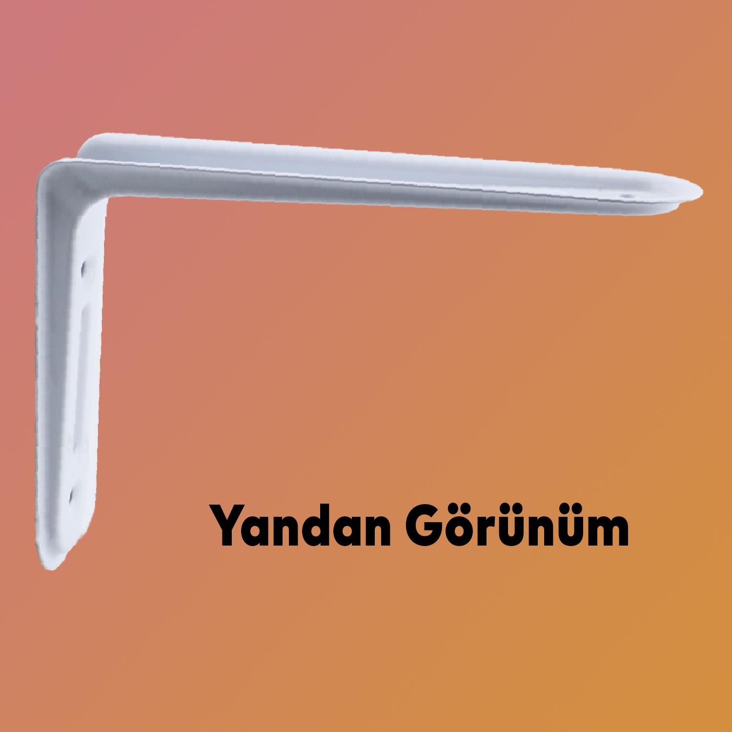 Raf Altı Raf Tutucu Ayak Ferforje Beyaz Klas 16.5 x 12 cm  2 ADET (No:1)