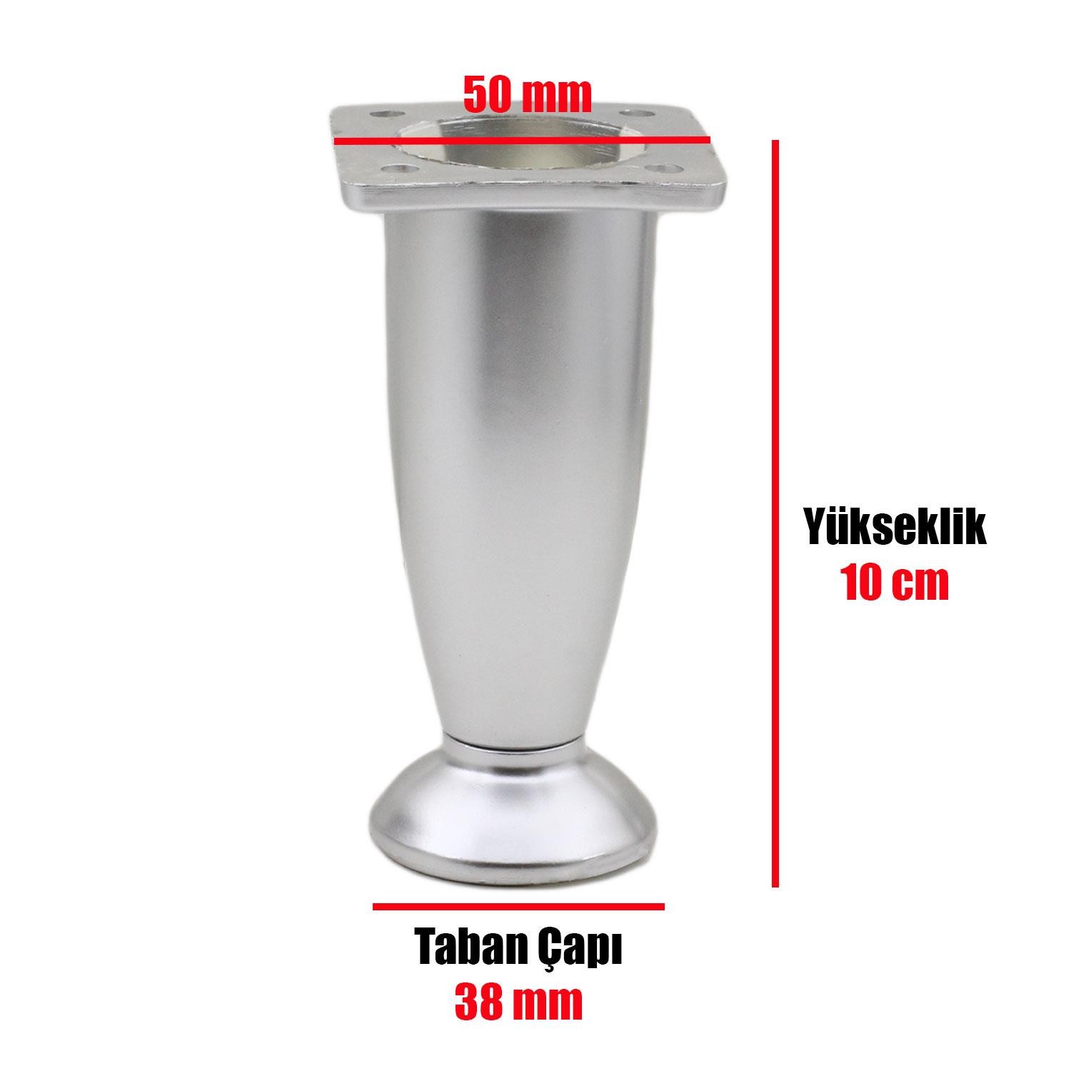 Ayarlanabilir Dolap Mobilya Tezgah Yükseltme Yükseltici Ayağı 10 Cm Mat Krom Ayakları