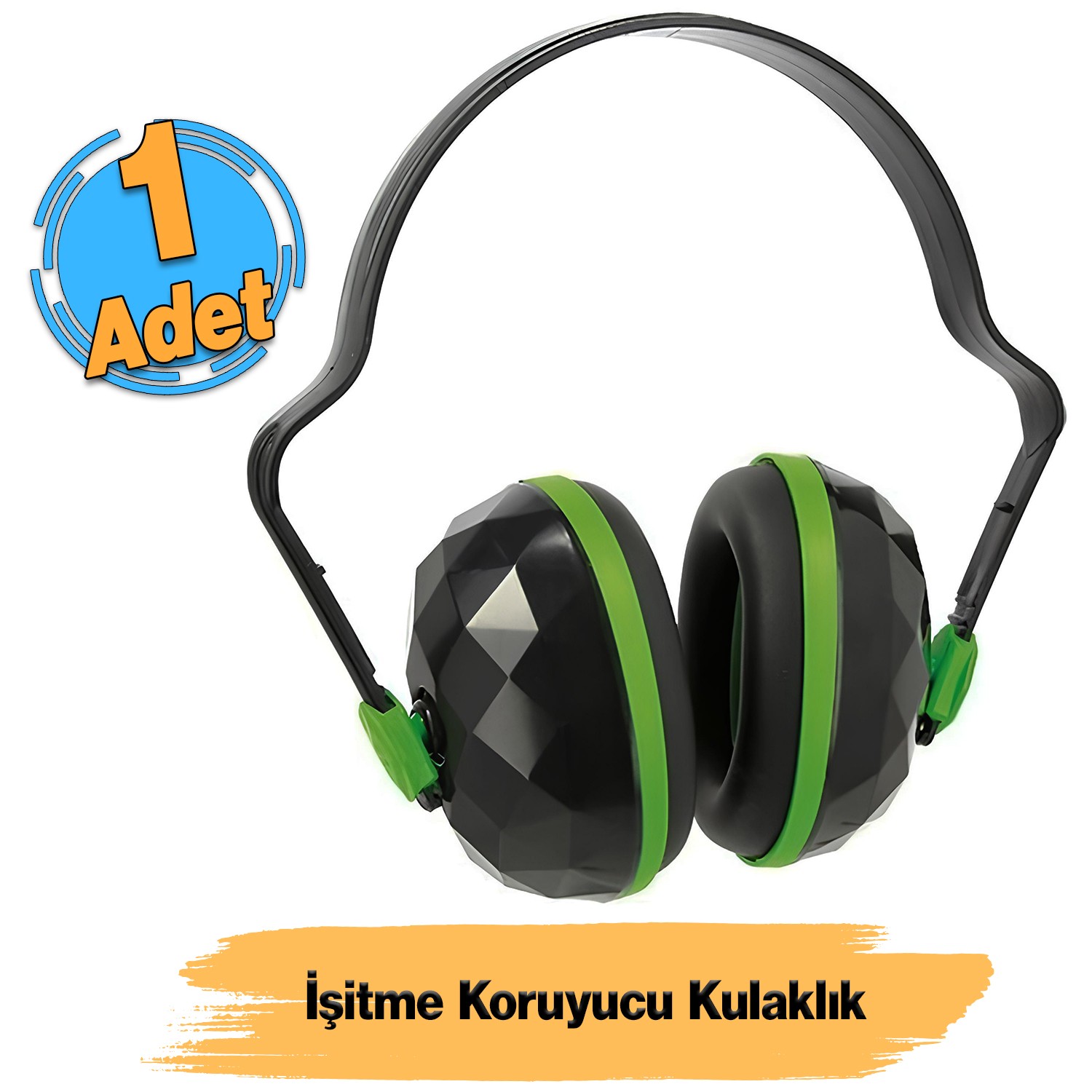 Ekonomik Manşonlu Kulaklık Siyah Yeşil Gürültü Önleme Ses Koruma Kulak İşitme Koruyucu Ayarlanabilir