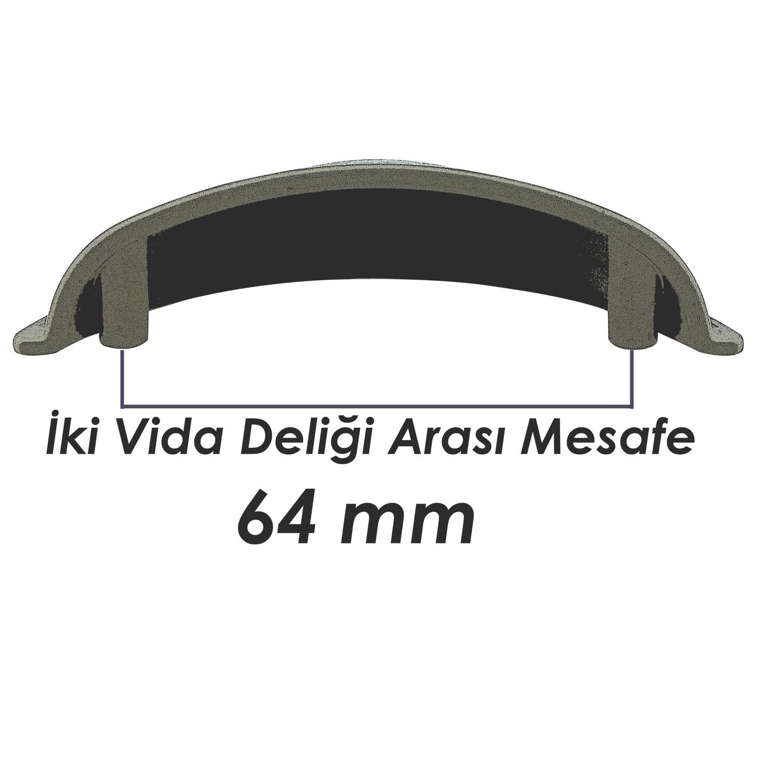 Çanak Çekmece Mutfak Dolap Kapak Kulpu Kulbu 64 mm Metal Kulp