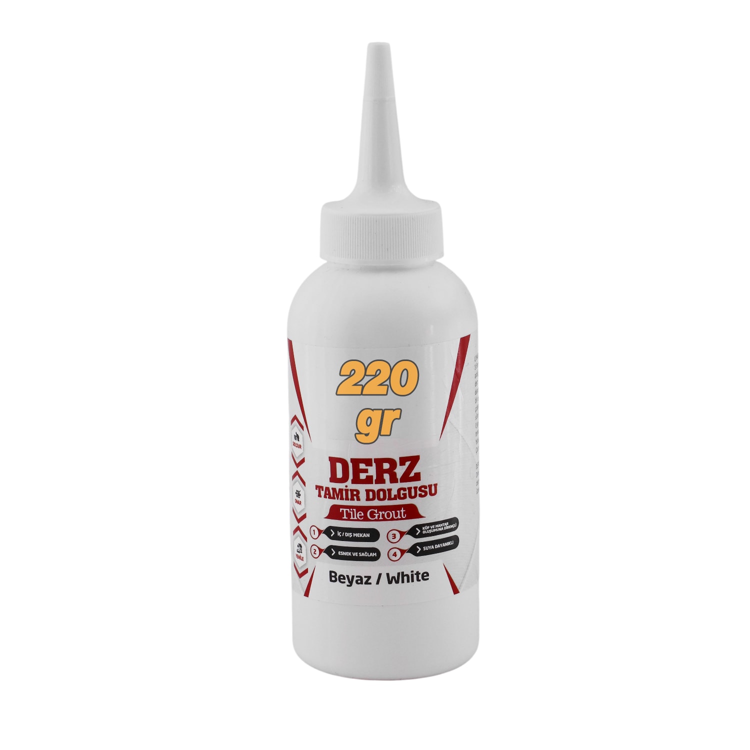 Beyaz Renk (220 Gr) Hazır Derz Dolgu Fayans Seramik Mermer Yer Zemin için Tamir Yenileme Dolgusu 
