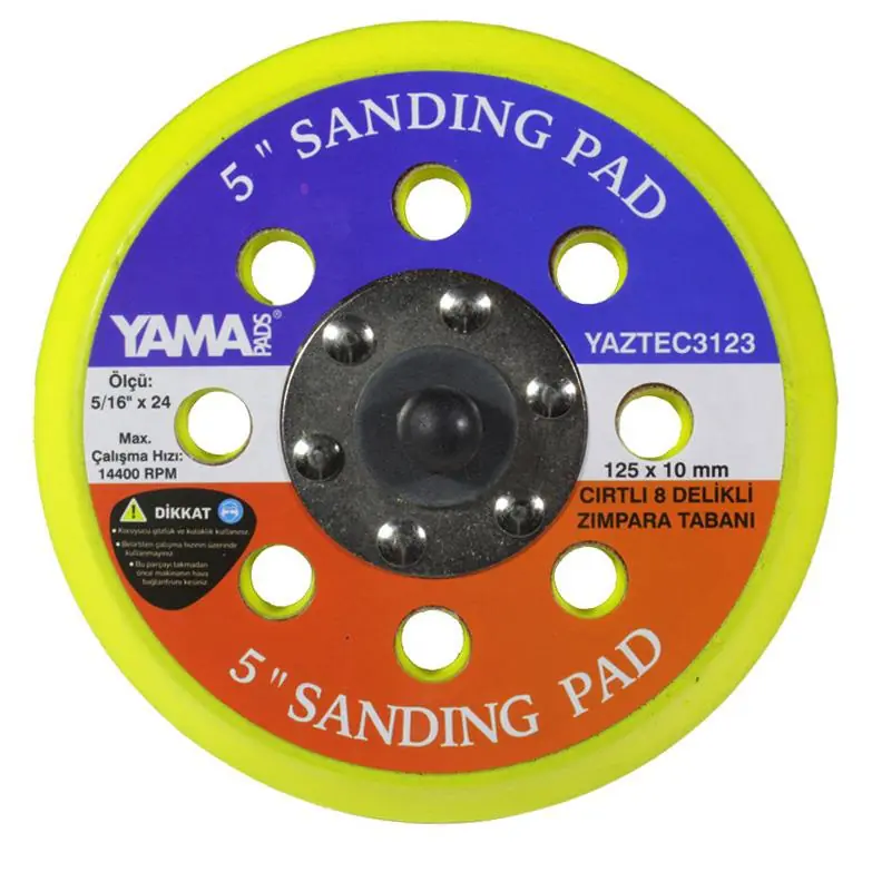 Yama Cırtlı Delikli Eksantirik Zımpara Tabanı 125 mm- Badem10