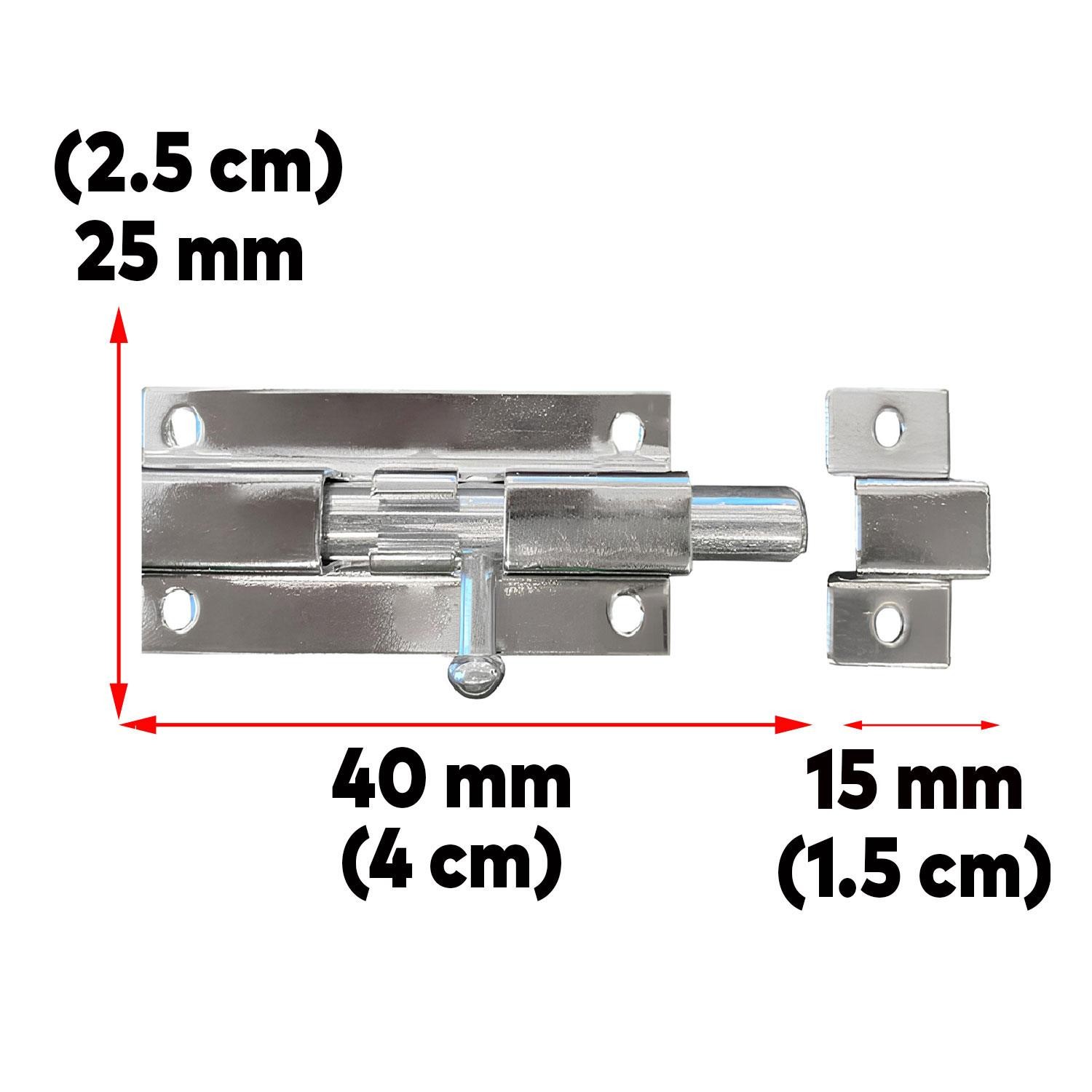 Kapı Sürgüsü Küçük Metal Krom Mavzer Sürgü Sürgülü Kilit 25x40 mm Kapı Pencere Emniyet Kilidi