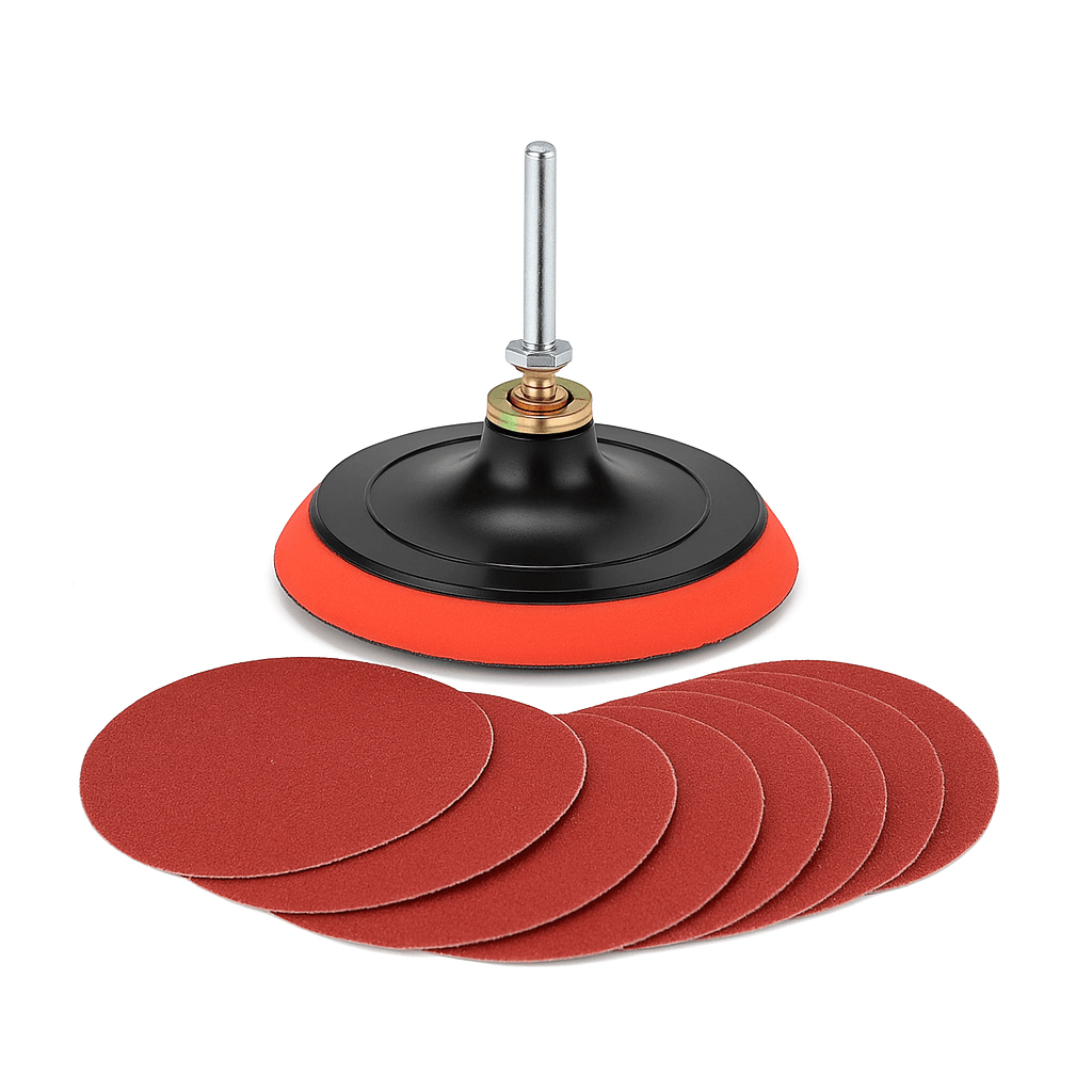 Cırt Zımpara Seti + Matkap Aparatı + 115 mm Taban (12 PARÇA SET)
