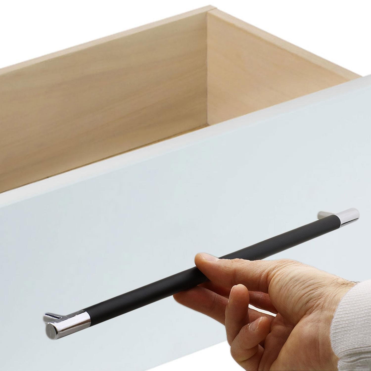 Hitit Mobilya Çekmece Mutfak Dolap Dolabı Kulpu Kulpları Kulbu 288 Mm Mat Siyah Krom Metal Kulp