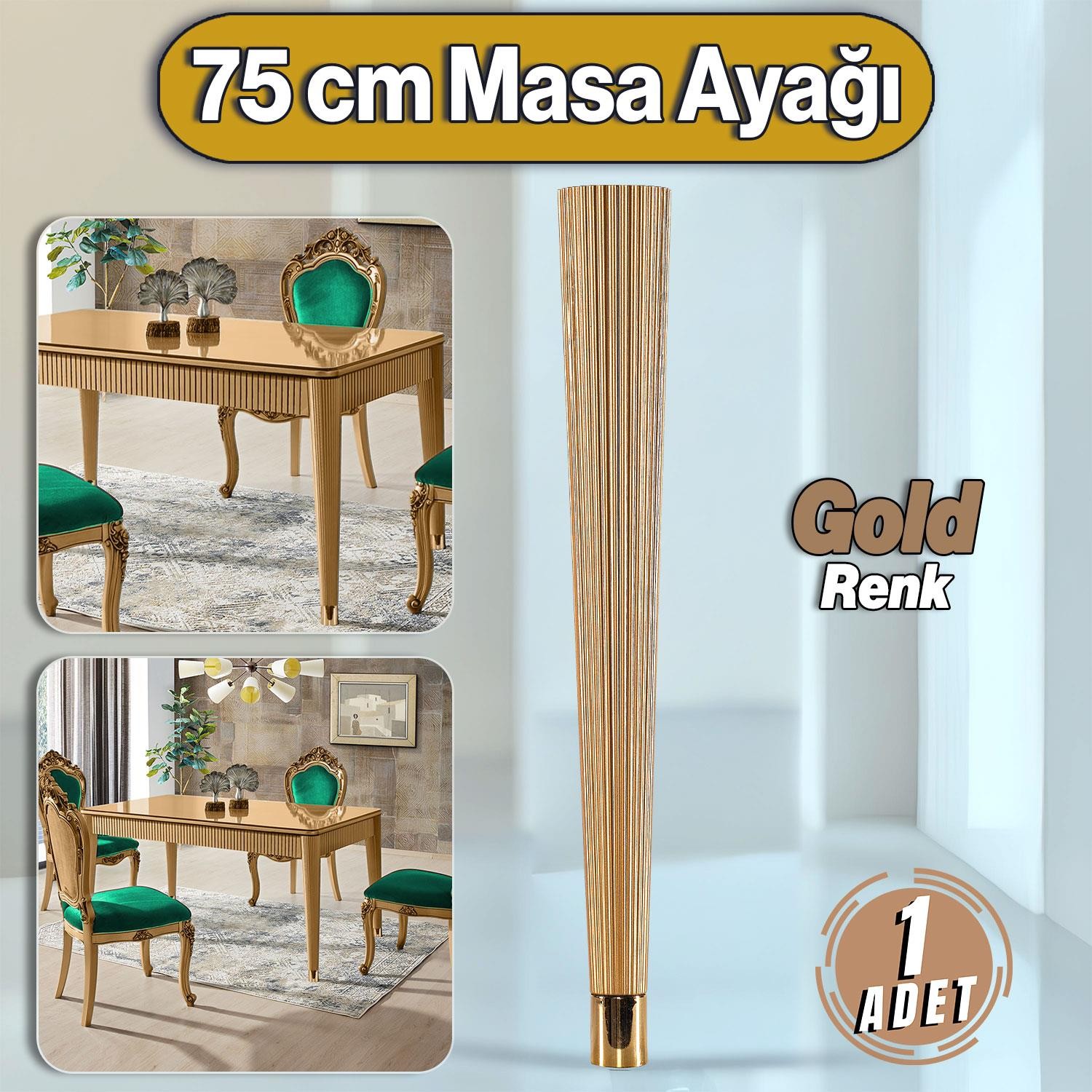 Suit Masa Dresuar Ayağı 75 cm Plastik Gold Altın Ayak Mutfak Yemek Masası Mobilya Ayakları