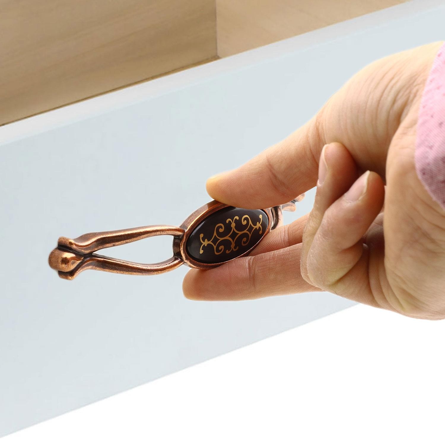 Erdem Çekmece Dolap Kapak Kulpu Kulbu 128 mm Antik Bakır Metal Kulp (4 ADET)