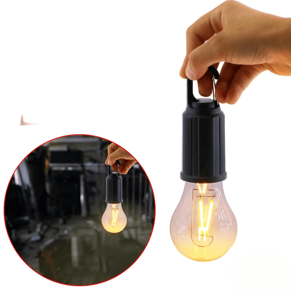 Rustik Taşınabilir Şarjlı Tasarruflu Ampul 10W Led Lamba Type-c Şarj Askılı Asma Aydınlatma