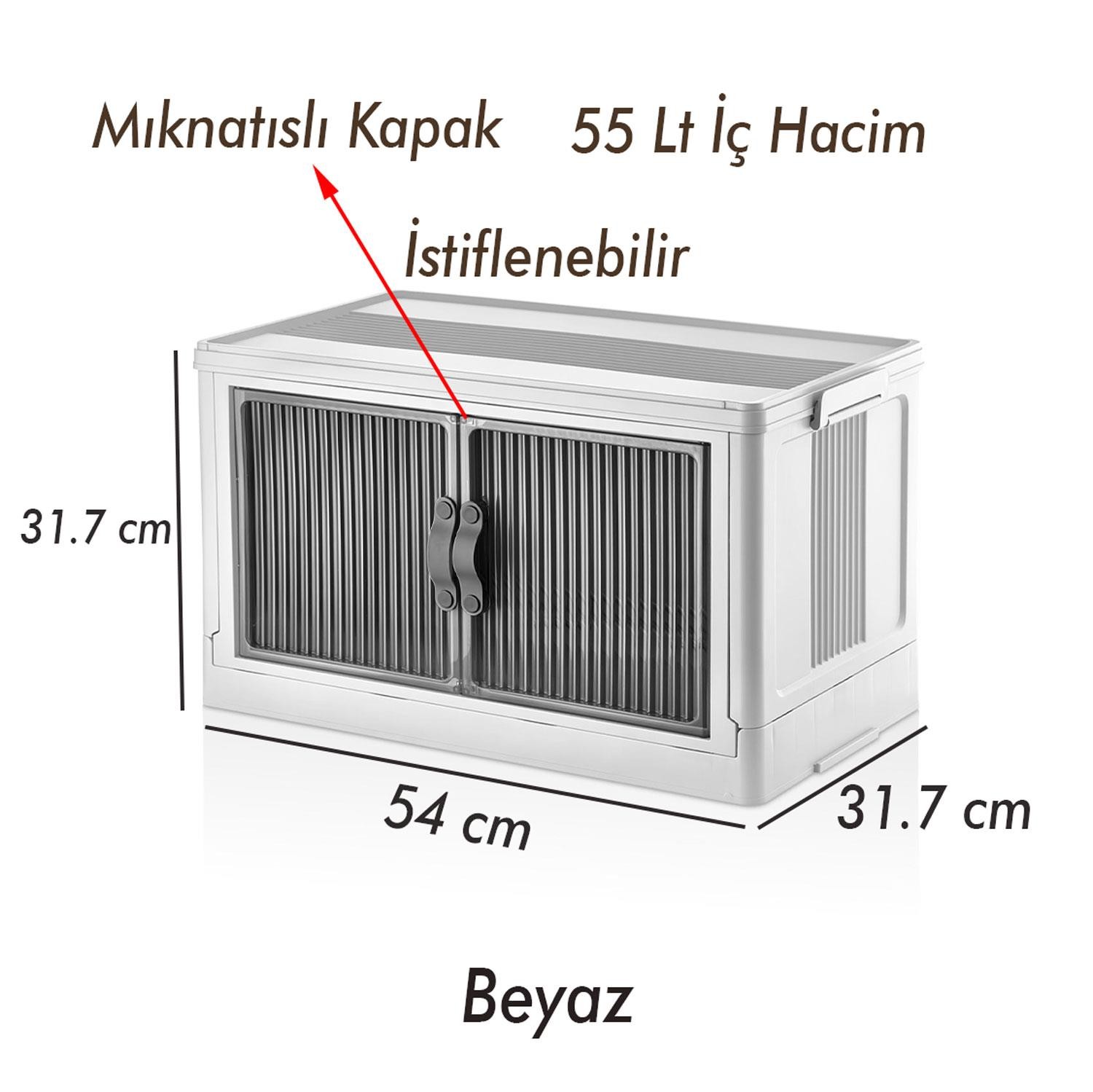 Dolap Çamaşır Düzenleyici Sepet Çocuk Odası Katlanır Saklama Kutusu Organizer İstiflenebilir Beyaz