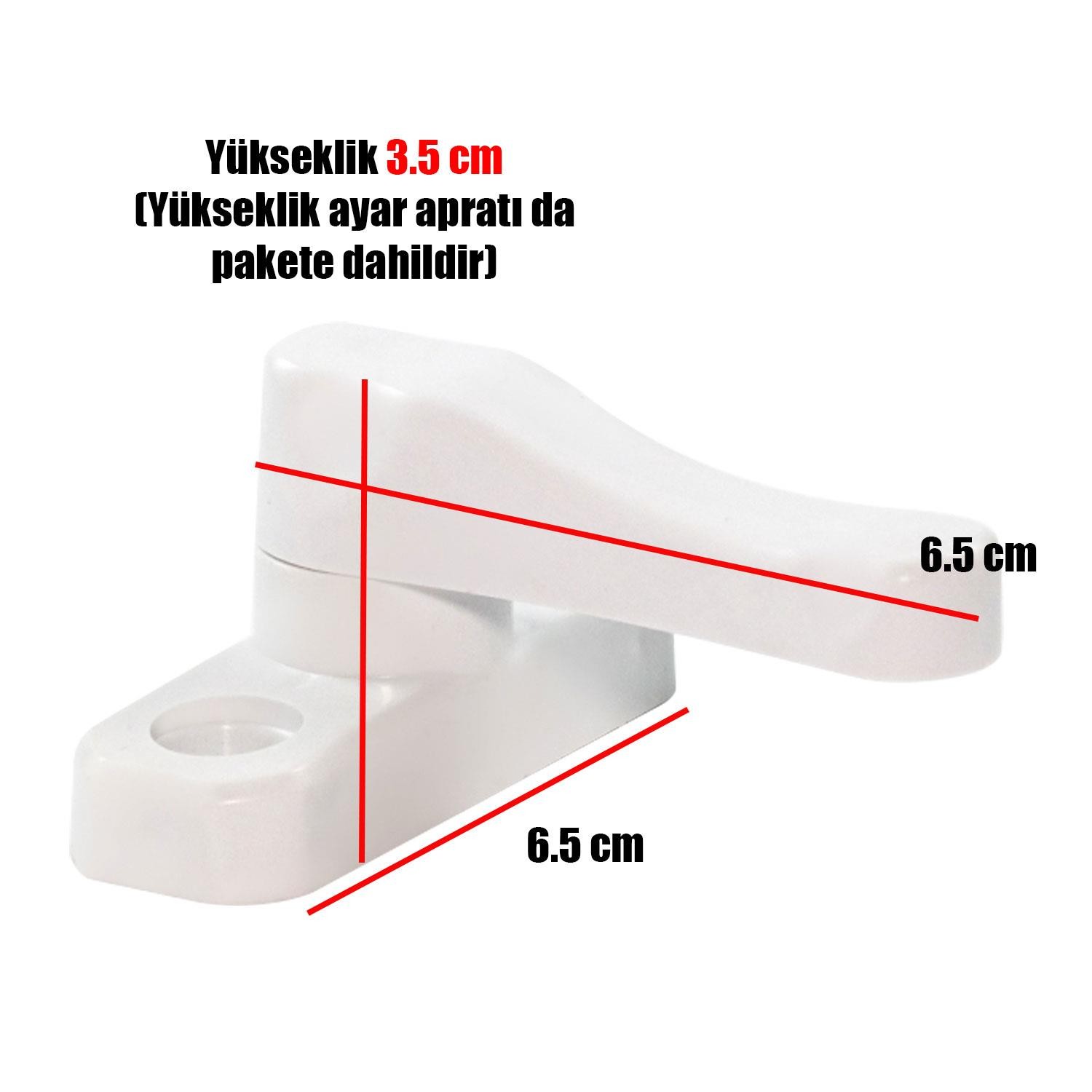 Bebek Çocuk Pvc Kapı Pencere Emniyet Kilidi Mandalı Cam Kilidi Beyaz (50 ADET)