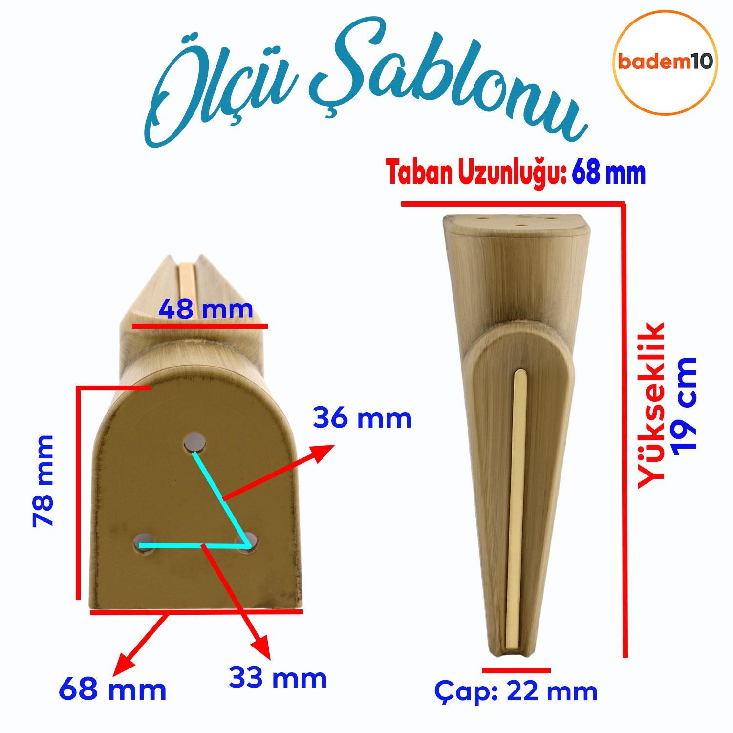 Nota Kanepe Tv Ünitesi Konsol Koltuk Ayağı Ayakları Ahşap Kahverengi Ceviz 19 Cm