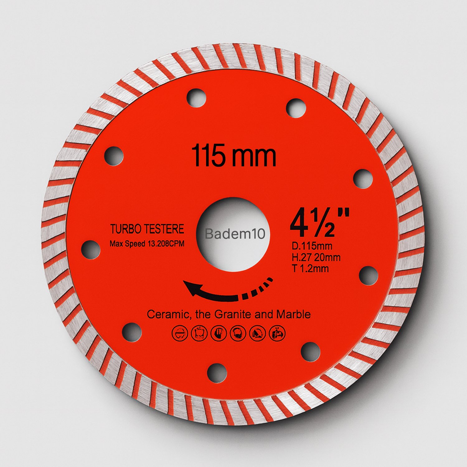 115 mm 4.5 İnç Turbo Elmas Testere Turbo Kesim Kesici Çapaksız Hassas Seramik Mermer Granit Diski