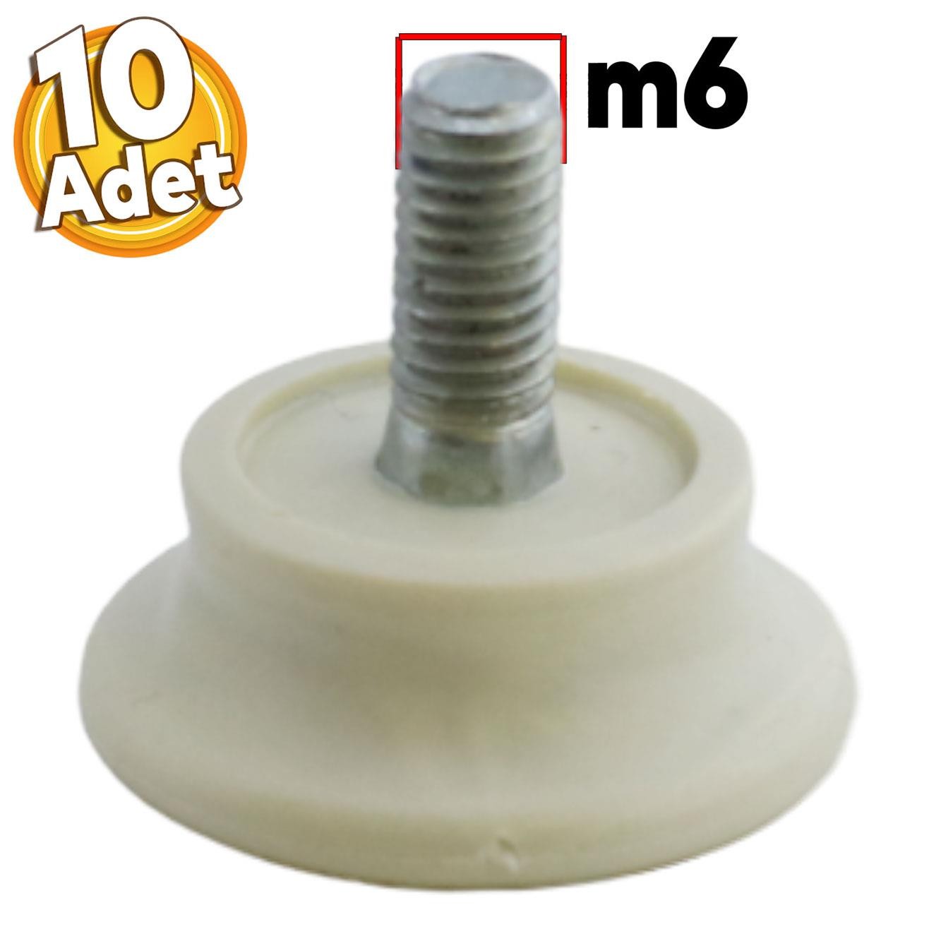 Bingo Rotil Ayak M6 Civatalı mm Krem Profil Ayağı 2.5 cm (10 ADET)