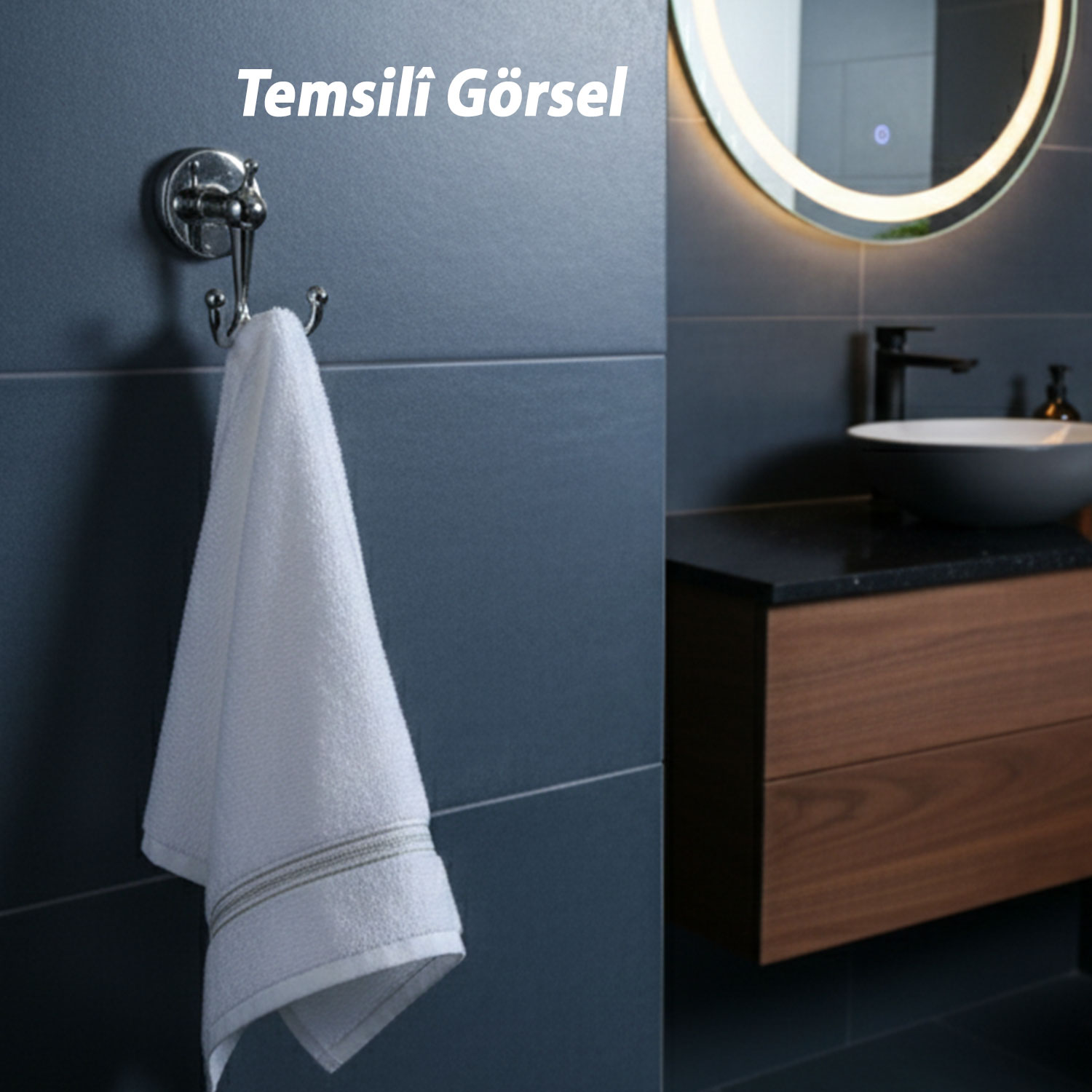 Dolce Krom Gümüş İkili Askılık Vidalı Paslanmaz Metal Duvar Askısı Banyo Wc Mutfak İçin Dayanıklı