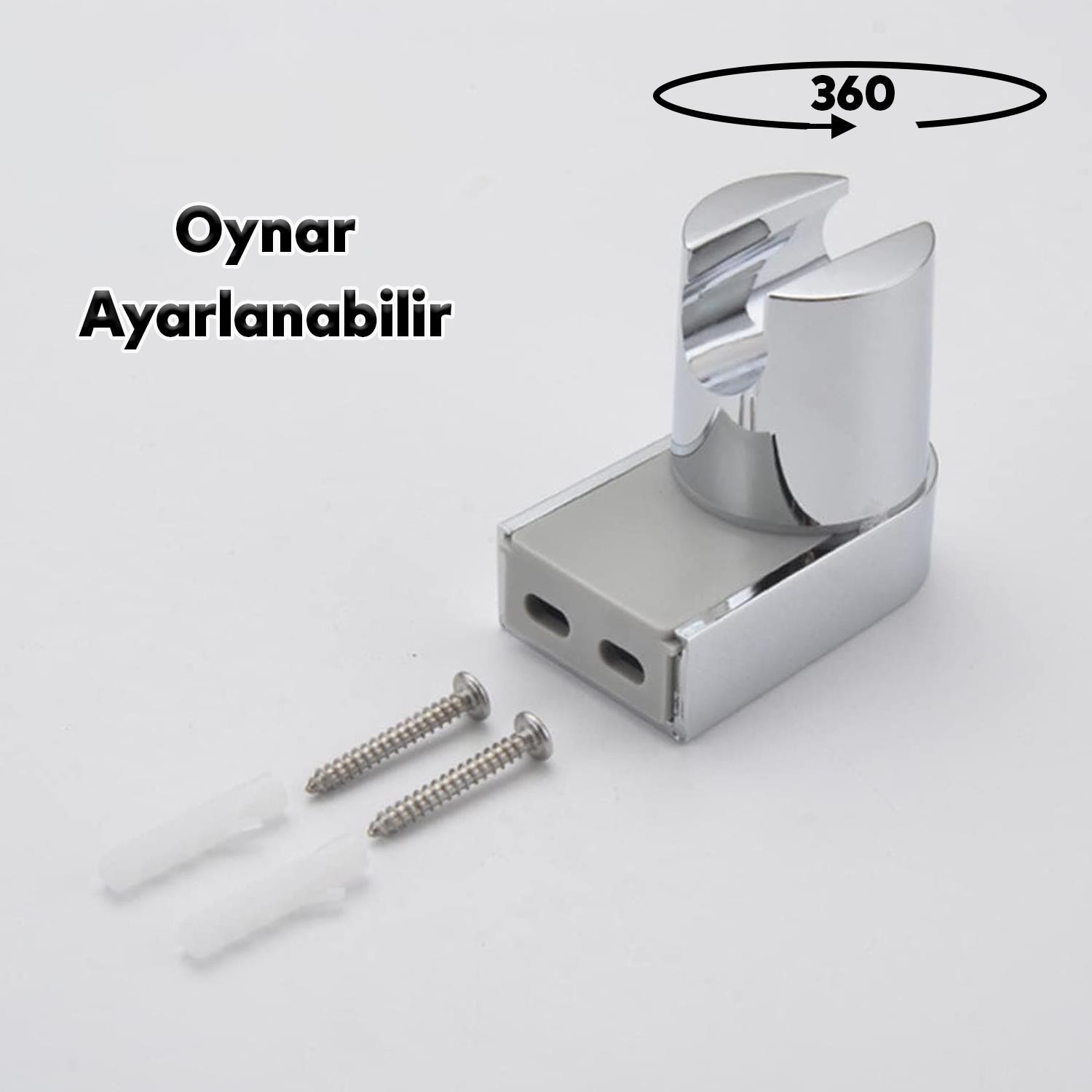 Duş Başlığı Tutacağı Banyo Telefon Hortum Başlık Tutamağı Duvara Sabitleme Ayarlanabilir L Tipli