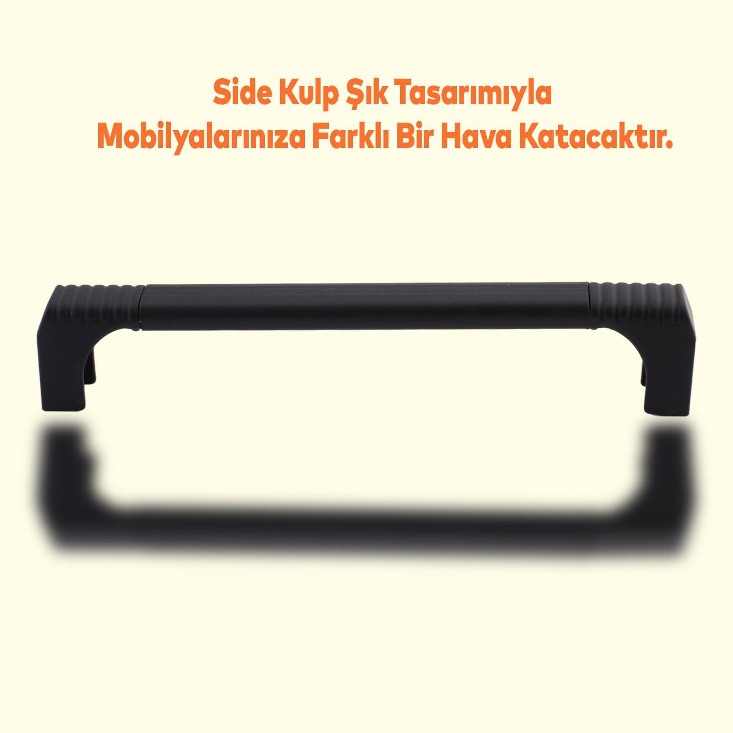 Side Mutfak Kulbu Çekmece Dolap Kulpu Metal Kulp Mobilya Dolabı Kulpları Renk (128 MM-12.8 CM) Siyah