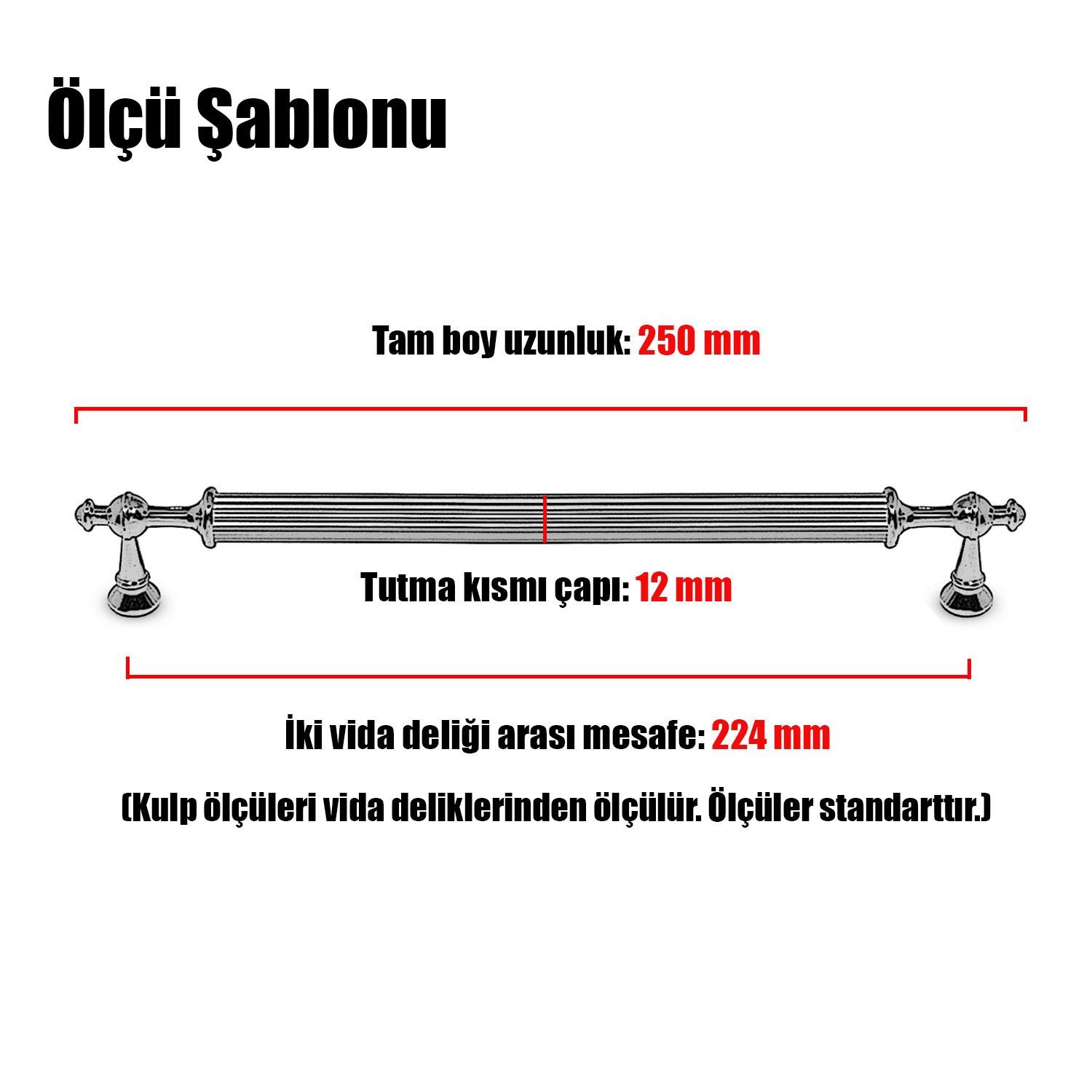 Ayvalık Çekmece Dolap Kapak Kulpu Kulbu 224 mm Metal Kulp