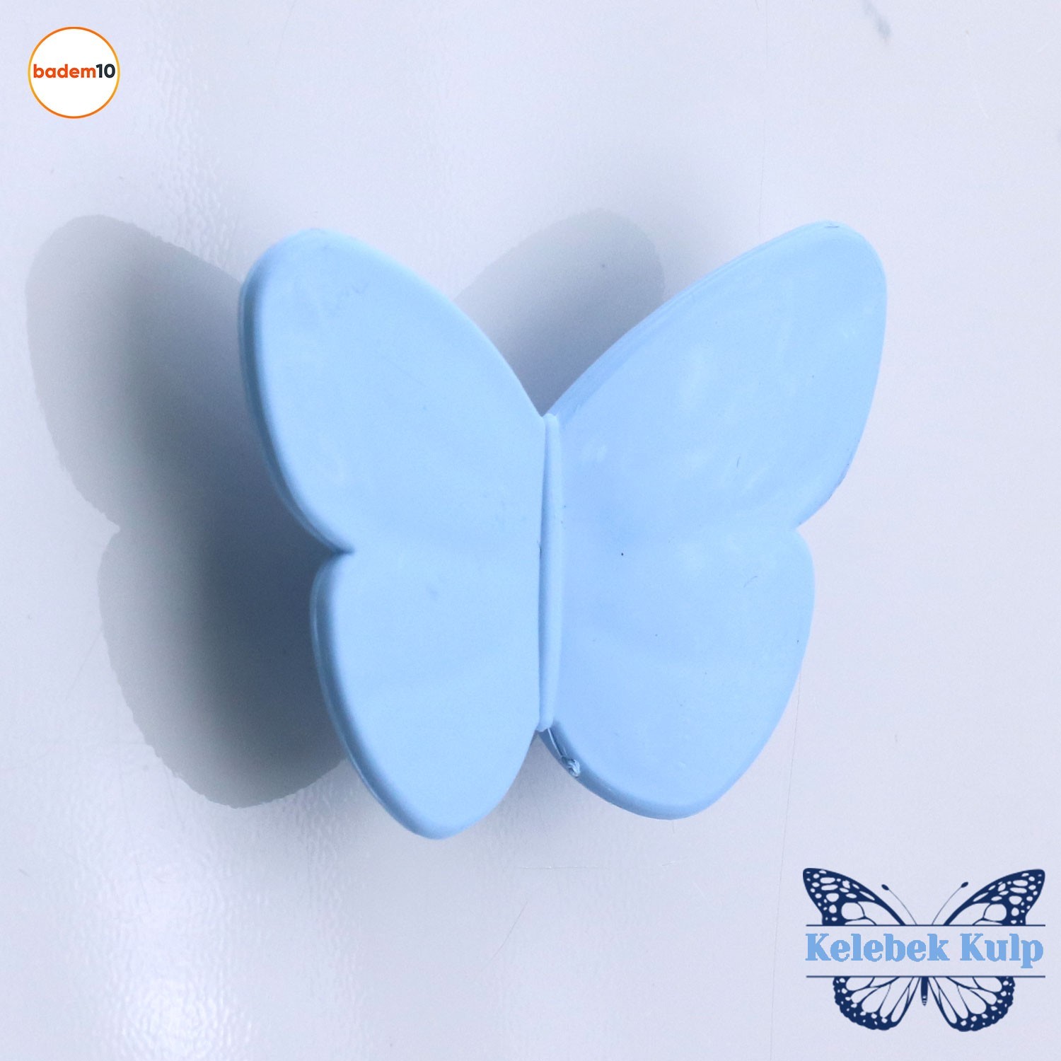 Plastik Kelebek Kulp Mavi Mobilya Çoçuk Odası Kız Erkek Dolap Kapak Kulpu Çekmece Kulbu 1 ADET