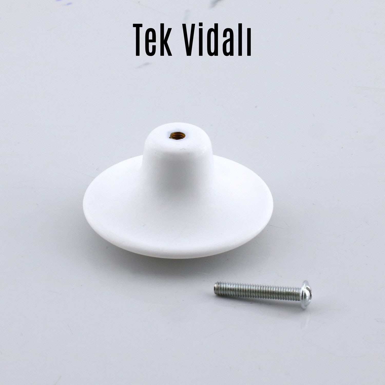 Bohem Beyaz Geniş Mantar Kulp Düğme 1 ADET Mobilya Dolabı Çekmece Mutfak Dolap Kulpu Kulbu Plastik