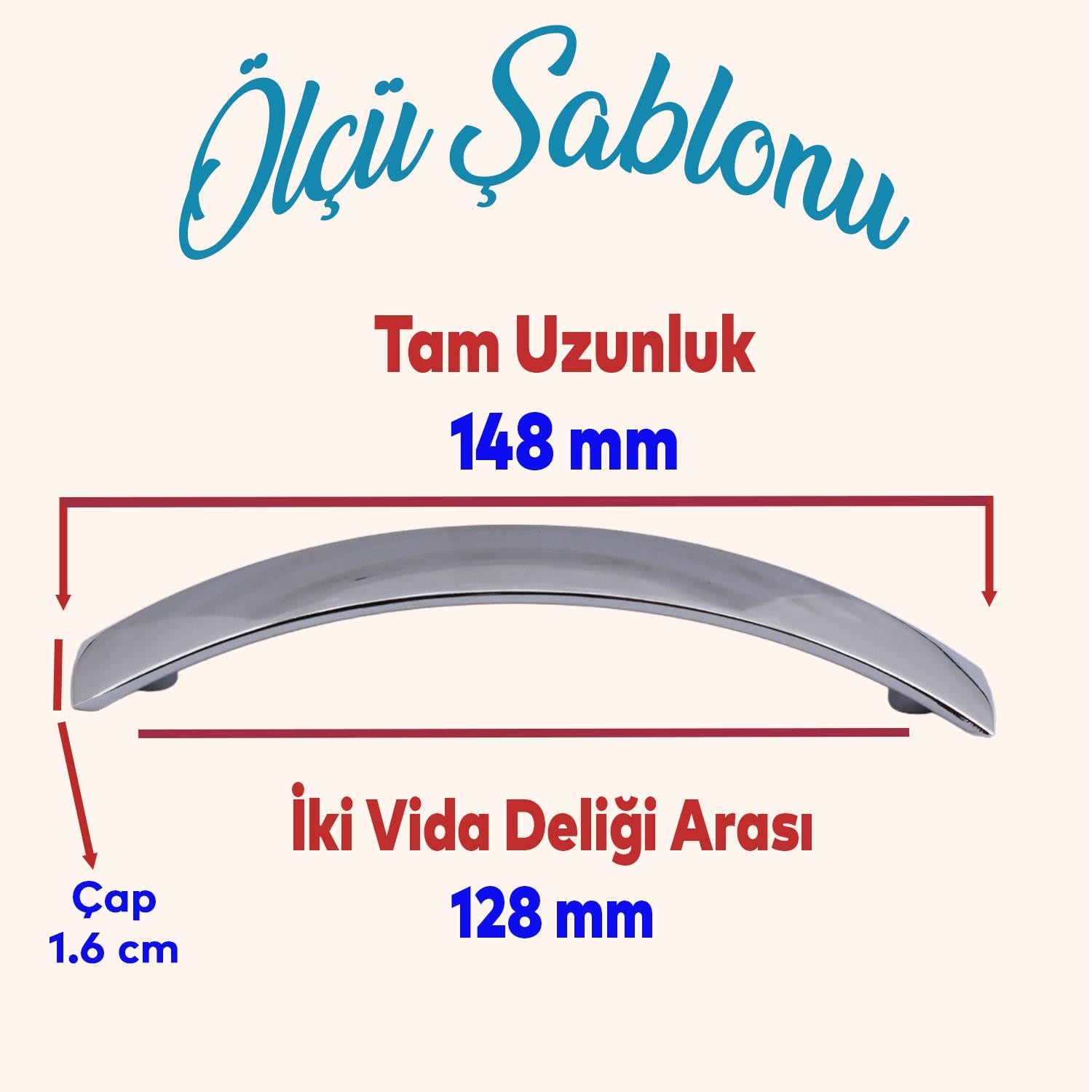 Kemer 10 ADET 128 mm Mobilya Mutfak Dolabı Çekmece Dolap Kapak Kulpu Düz Metal Kulp Kulbu Kulpu Krom
