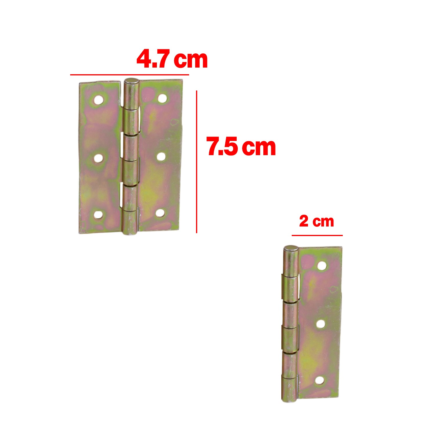 Metal Yaprak Menteşe 2 Adet Prinç Sarı No:3 Mobilya Pencere Kapı Dolap PVC Menteşesi İki Kanatlı