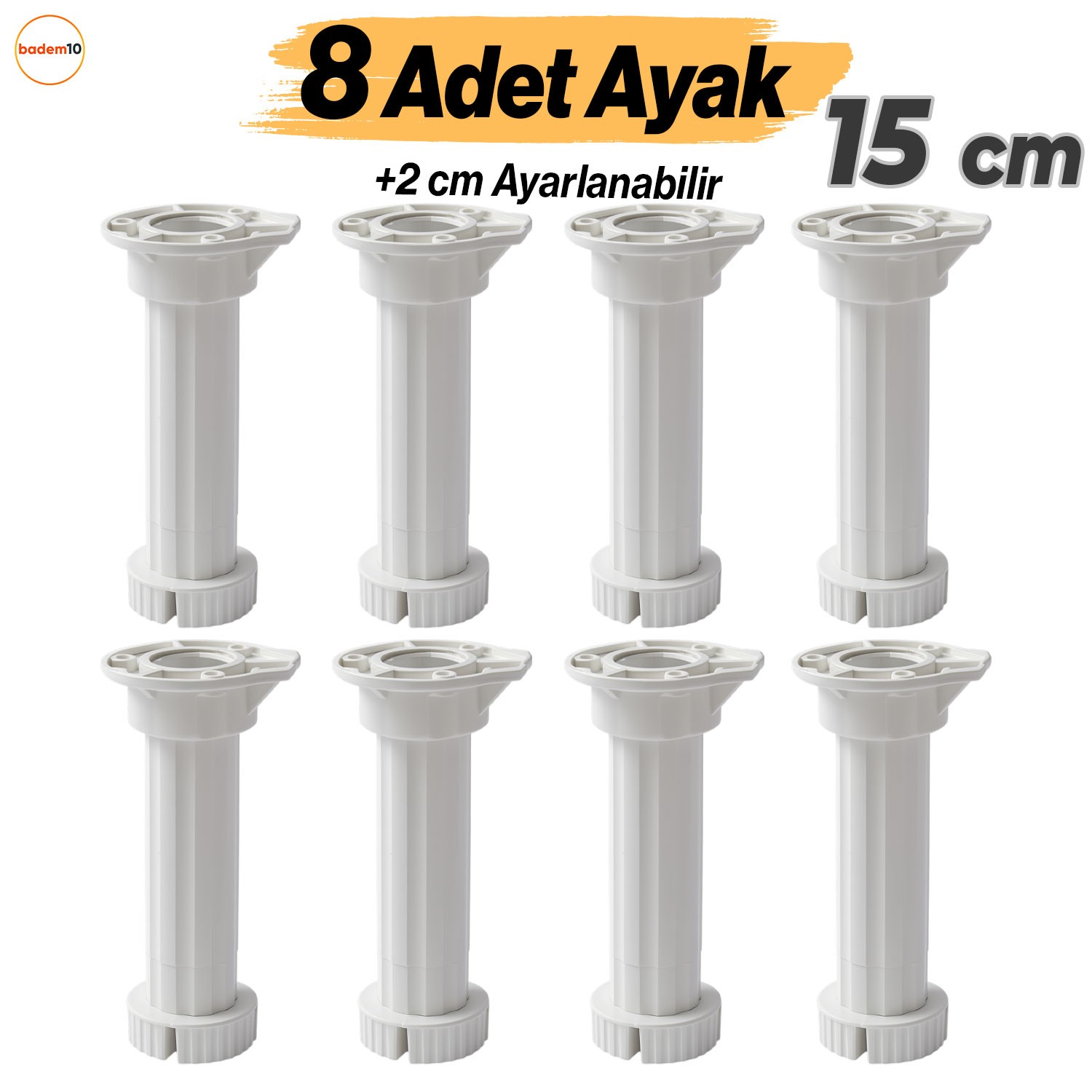 Ayarlanabilir 8 Adet 15 Cm Plastik Ayak Mobilya Dolap Tezgah Yükseltme Yükseltici Ayakları Ayağı