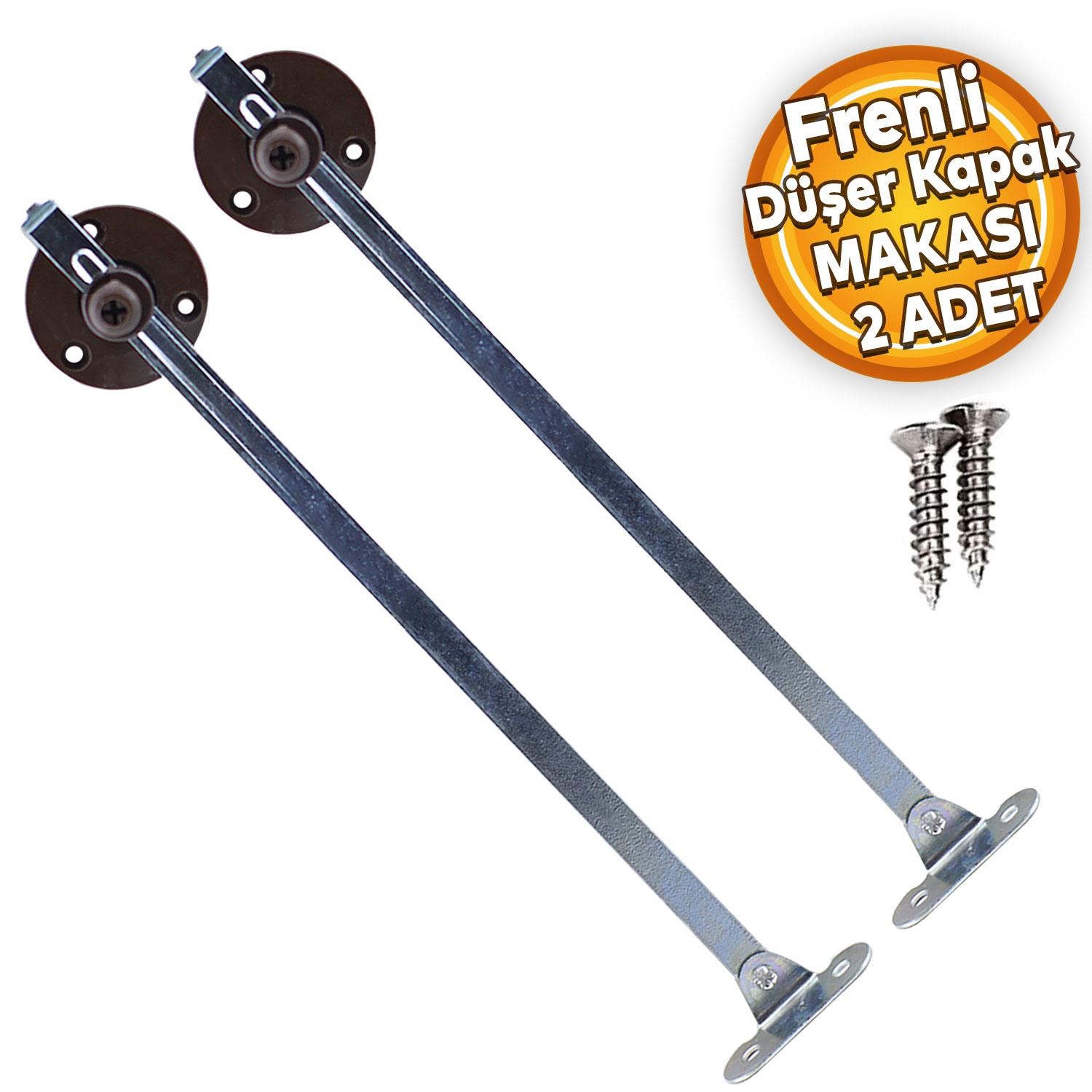 Düşer Kapak Makası Frenli Dolap Çekmece Metal 23 Cm Sessiz Açma Kapama Amortisör Piston Koyu Kahve Bar (2 ADET)